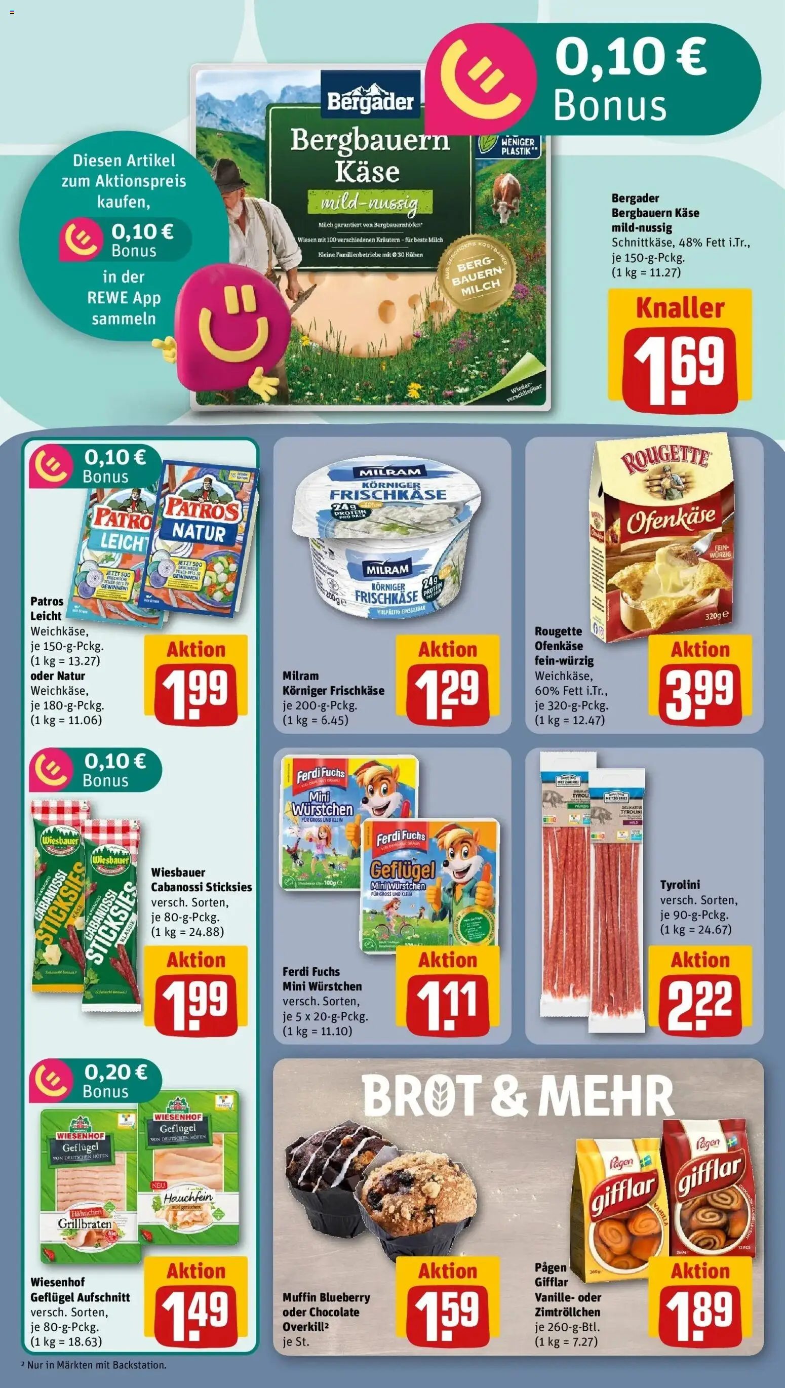 REWE Prospekt ab 05.10.2026 zum Blättern » Angebote | Seite: 14 | Produkte: Milch, Käse, Milram, Brot