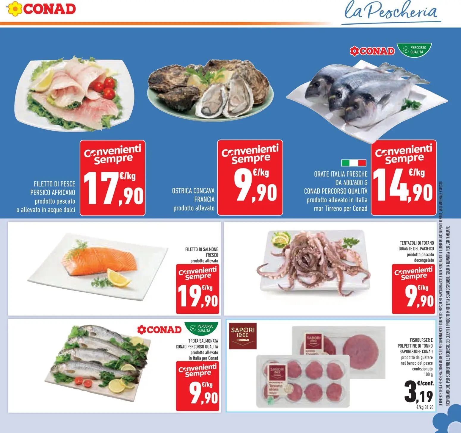 Volantino Conad del 12/08/2026 | Pagina: 15 | Prodotti: Filetto di pesce, Pesce, Salmone fresco, Ghiaccio