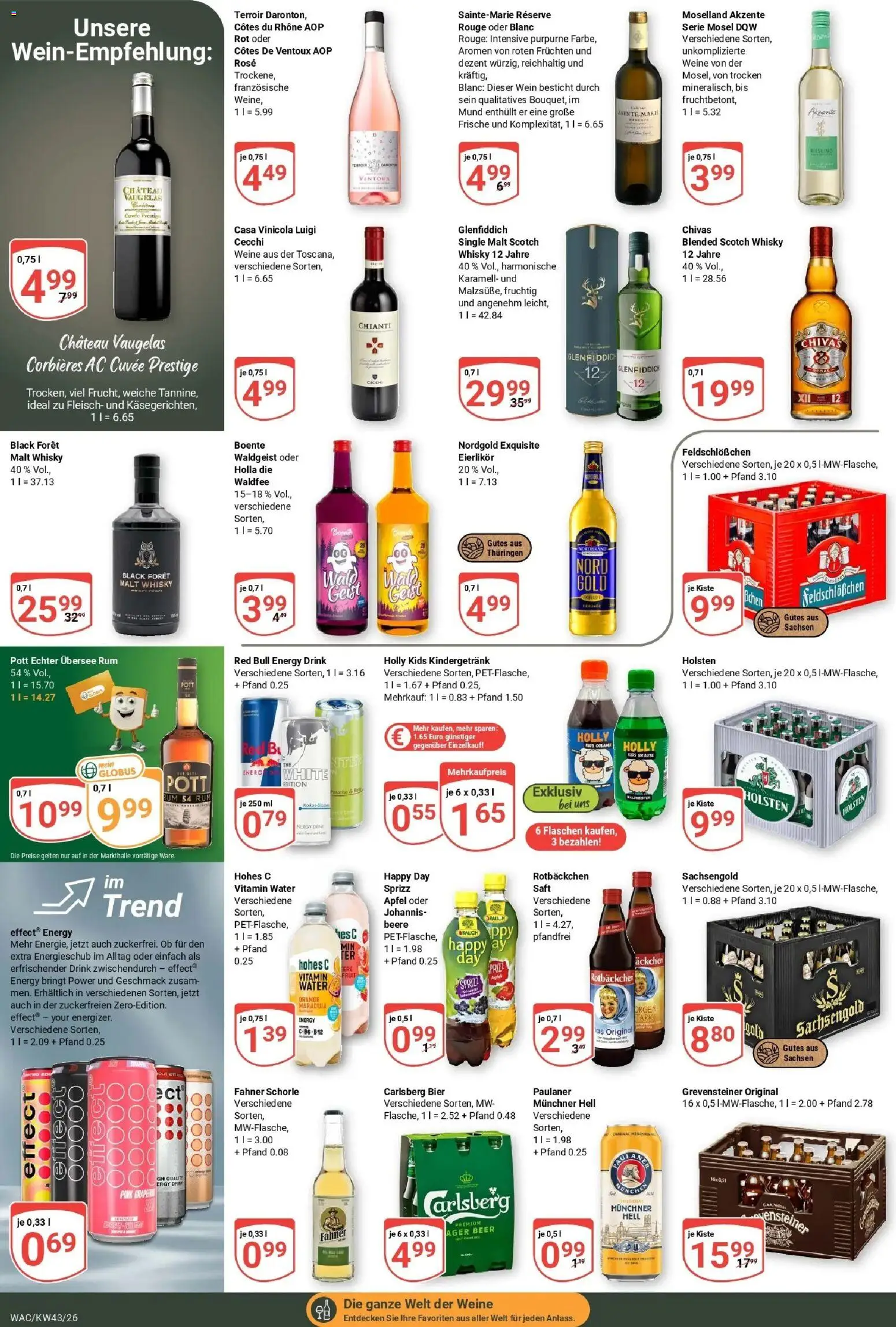 Globus Prospekt Markkleeberg (ab 19.10.2026) » Angebote online | Seite: 17 | Produkte: Carlsberg, Rouge, Holsten, Wein