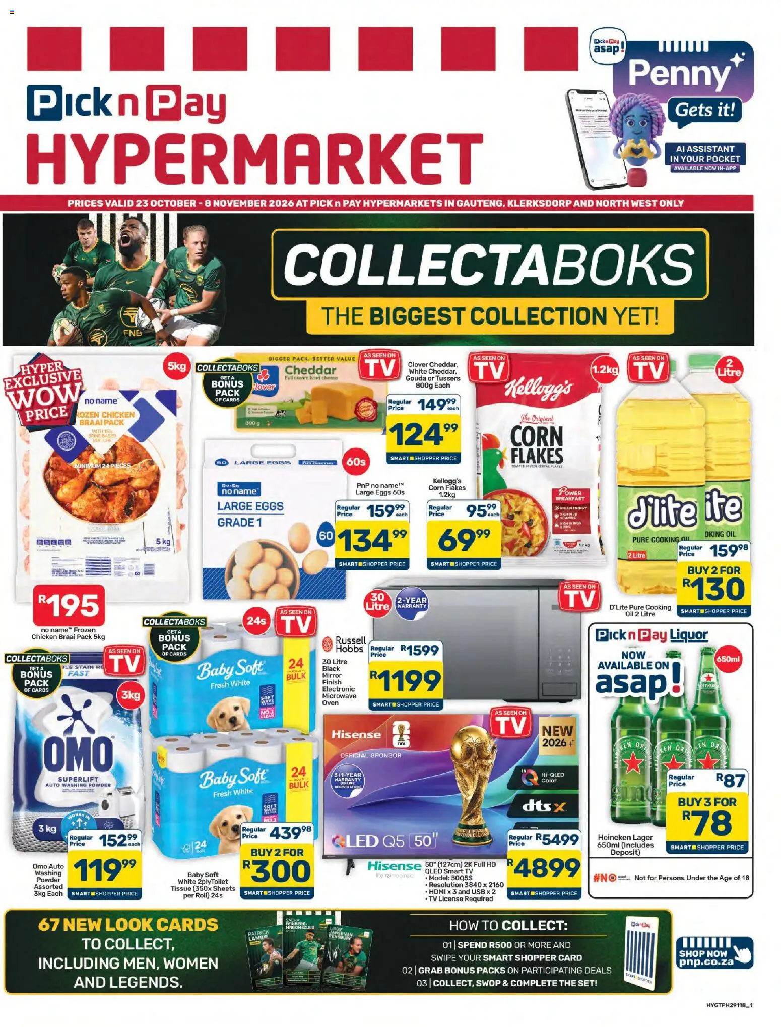 New Pick n Pay catalogue – valid from 23/10/2026 | Page: 1 | Products: Corn, TV, Mirror, Vitamins