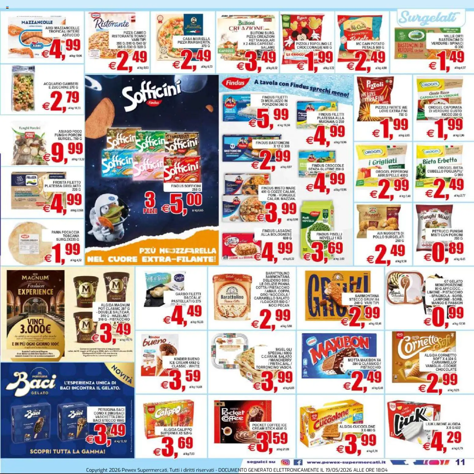 Volantino Pewex del 20.05.2026 | Pagina: 11 | Prodotti: Pollo, Focaccia, Mazzancolle, Zucchine