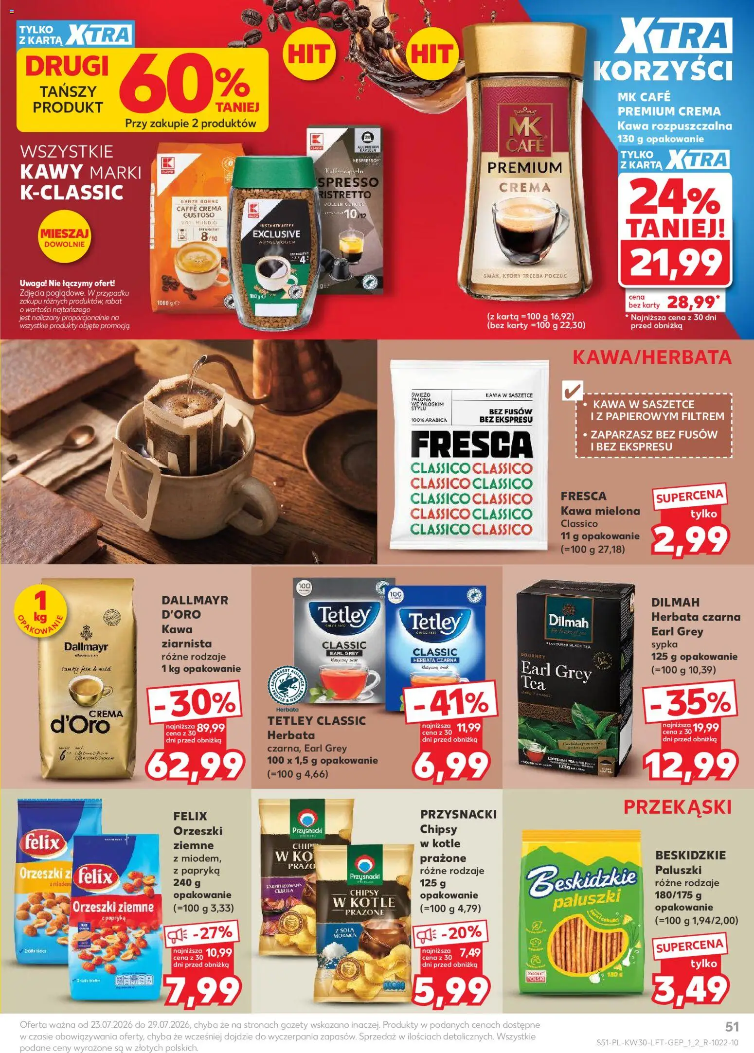 Kaufland Polsko leták od 23.07.2026 | Strana: 51 | Produkty: Felix, Crema, Caffè crema, Chipsy