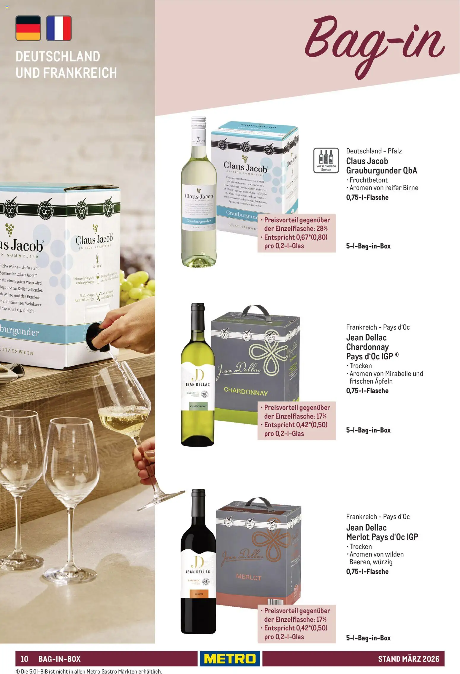 Metro Hauswein-Katalog – gültig ab 03.03.2026 | Seite: 10 | Produkte: Merlot, Birne, Wein