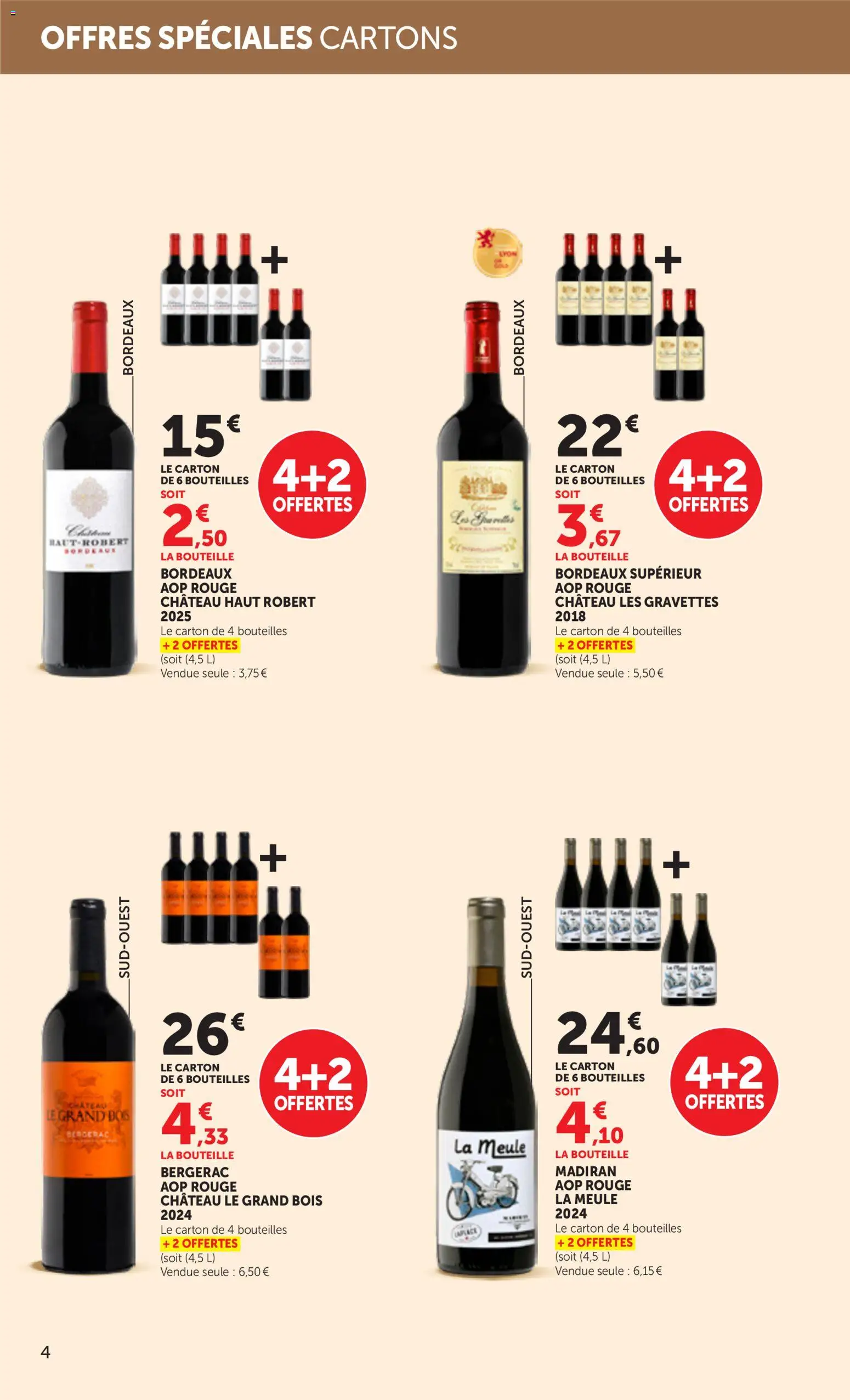 {H1} | Page: 4 | Produits: Bordeaux superieur, Bordeaux superieur aop, Meule, Bouteille