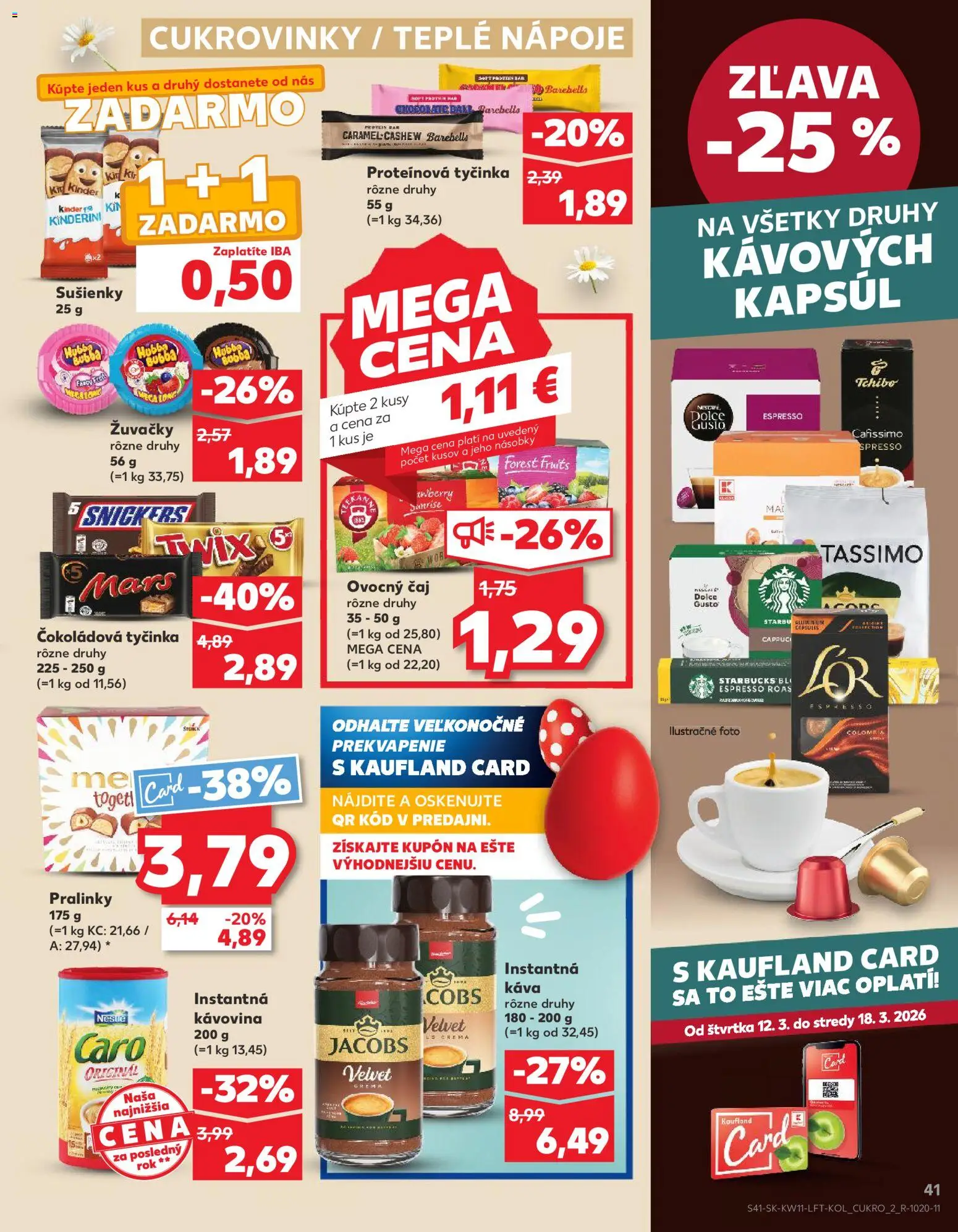Nové Kaufland akcie – leták je platný od 12.03.2026 | Strana: 41 | Produkty: Káva, Čaj, Caro, Tassimo
