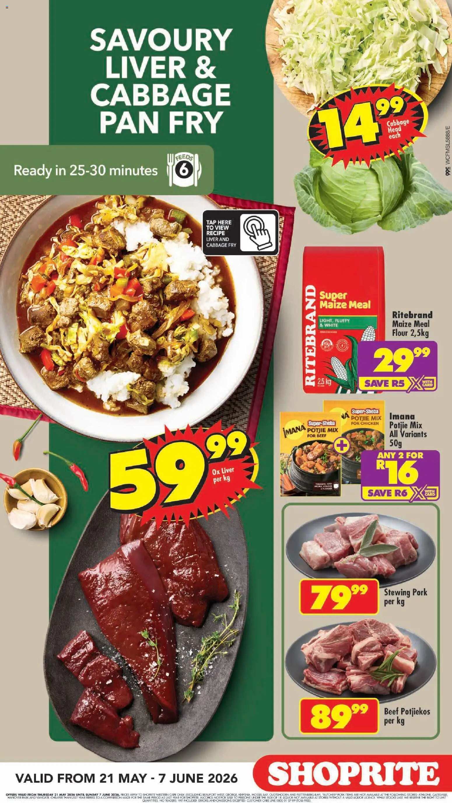 New Shoprite catalogue – valid from 21.05.2026 | Page: 6 | Products: Flour, Maize meal, Pork, Tap