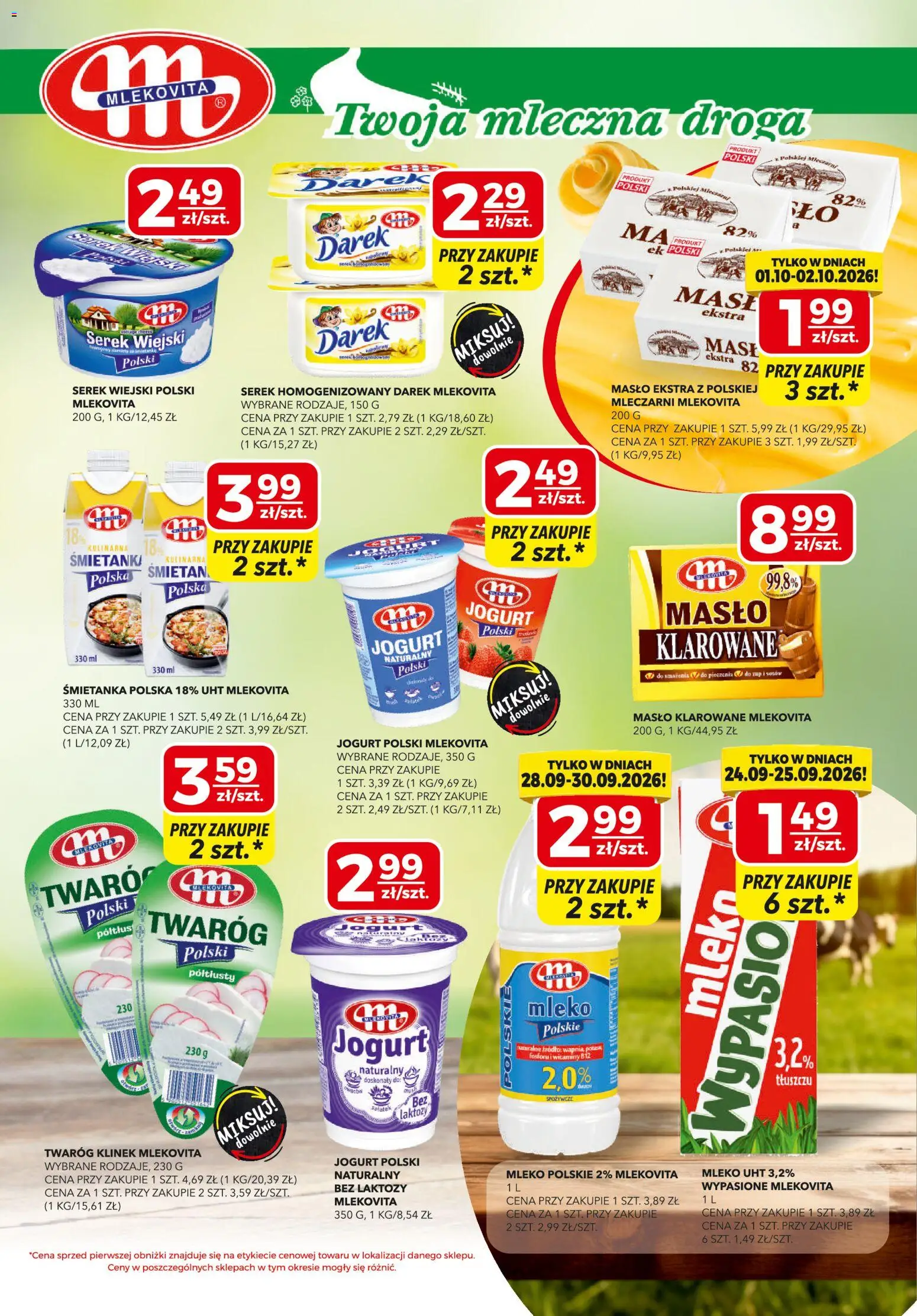 Top Market gazetka od 24.09.2026 | Strona: 3 | Produkty: Serek, Twaróg klinek, Masło, Twaróg