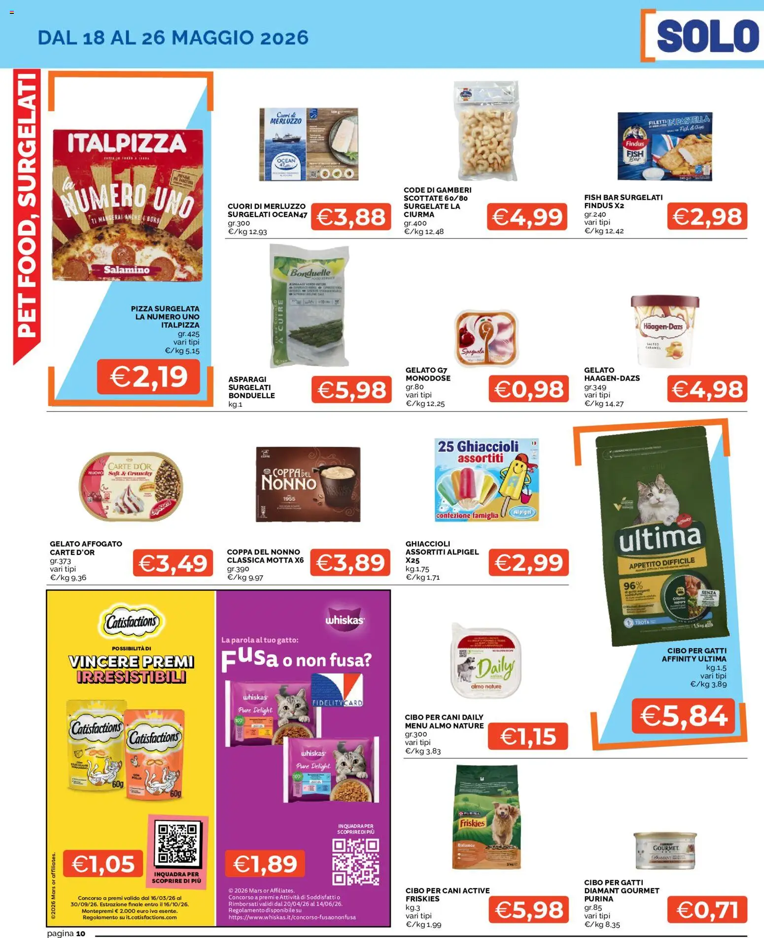 Volantino Mercatò del 18.05.2026 | Pagina: 10 | Prodotti: Pizza, Gamberi, Trota, Asparagi