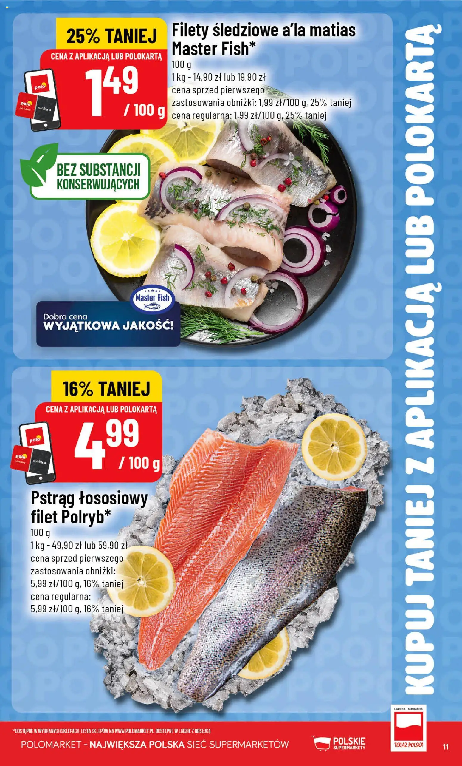 POLOmarket gazetka - Kupuj taniej od 22.07.2026 | Strona: 11 | Produkty: Pstrąg, Pstrąg łososiowy