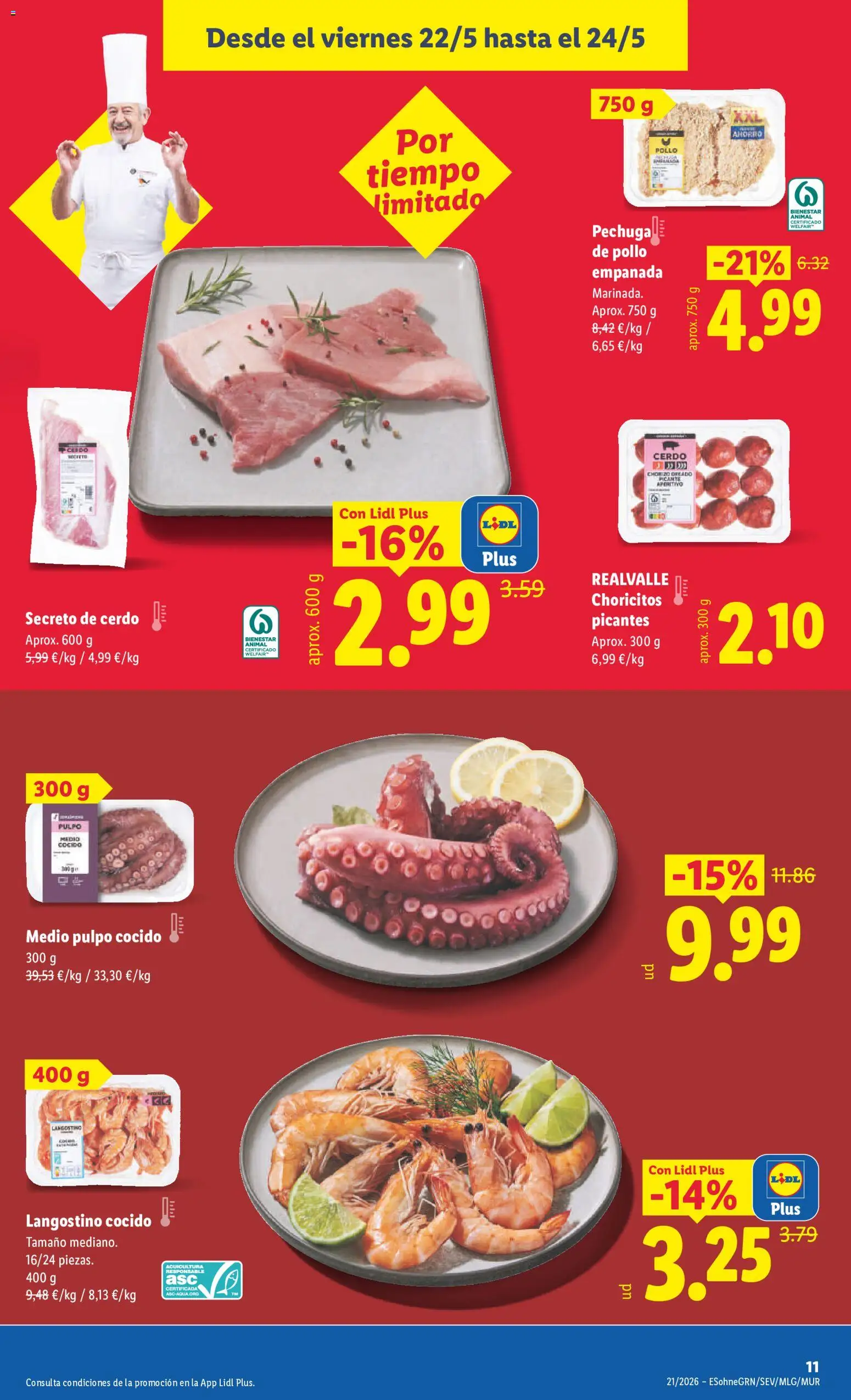 Lidl folleto │ válido desde el 18.05.2026 | Página: 25 | Productos: Cerdo, Pechuga de pollo empanada, Langostino