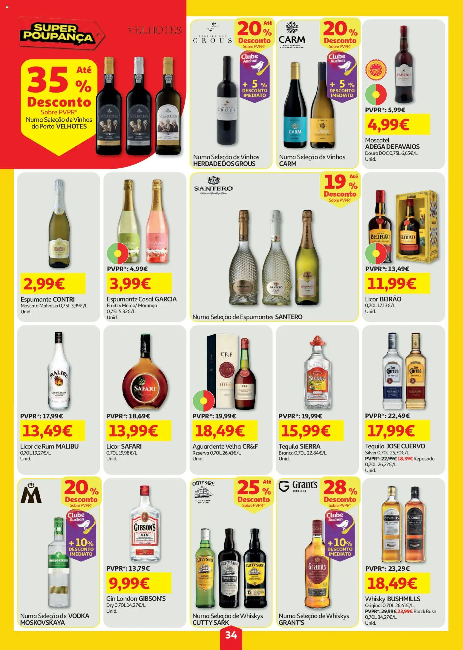 Auchan folheto │ válido de 23/07/2026 | Página: 34 | Produtos: Espumante, Rum, Licor, Vodka