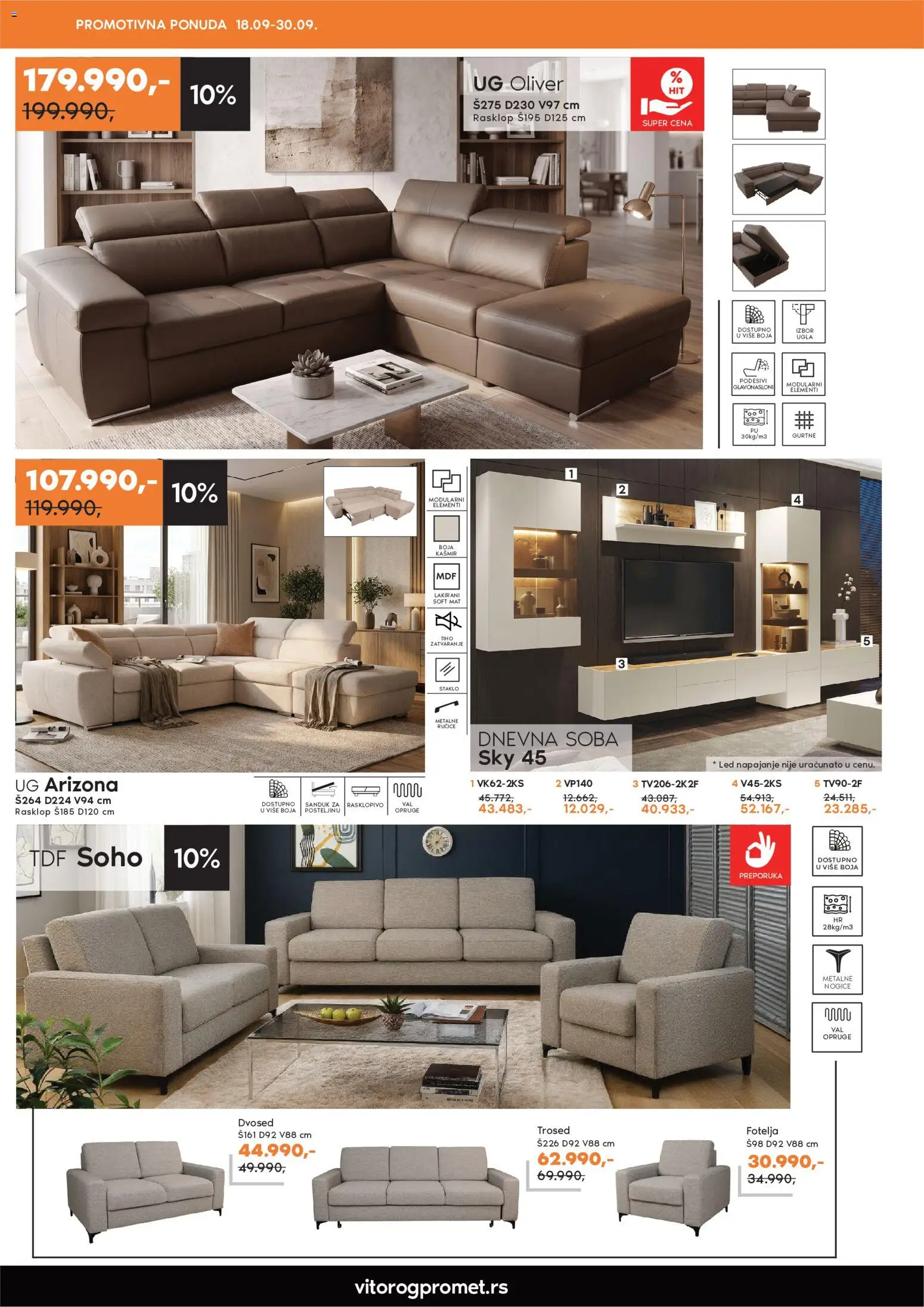Vitorog katalog - važi od 18.09.2026 | Strana: 2 | Proizvode: Led, Staklo, Trosed, Dvosed