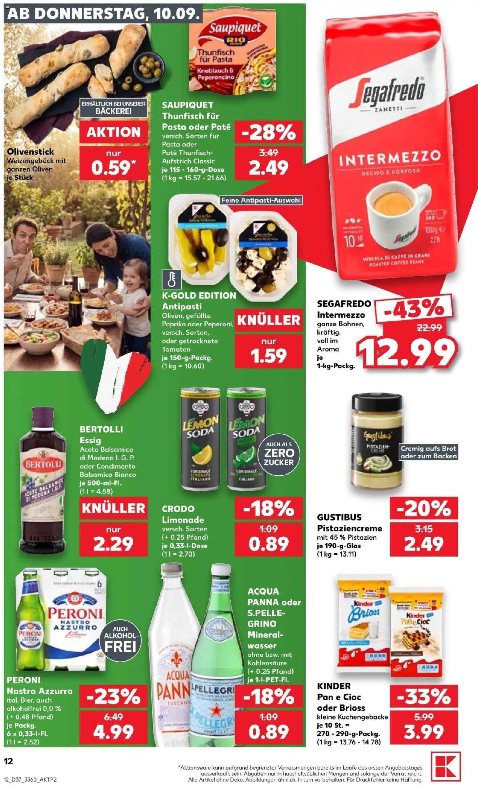 Kaufland Prospekt Potsdam – gültig ab 10.09.2026 | Seite: 12 | Produkte: Bäckerei, Pane, Paprika, Pasta