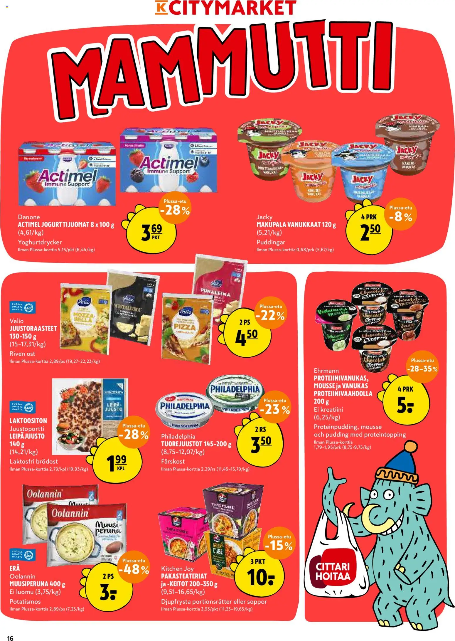 K-Citymarket tarjoukset – voimassa 15/10/2026 alkaen | Sivu: 16 | Tuotteet: Mousse, Juusto, Peruna, Leipä