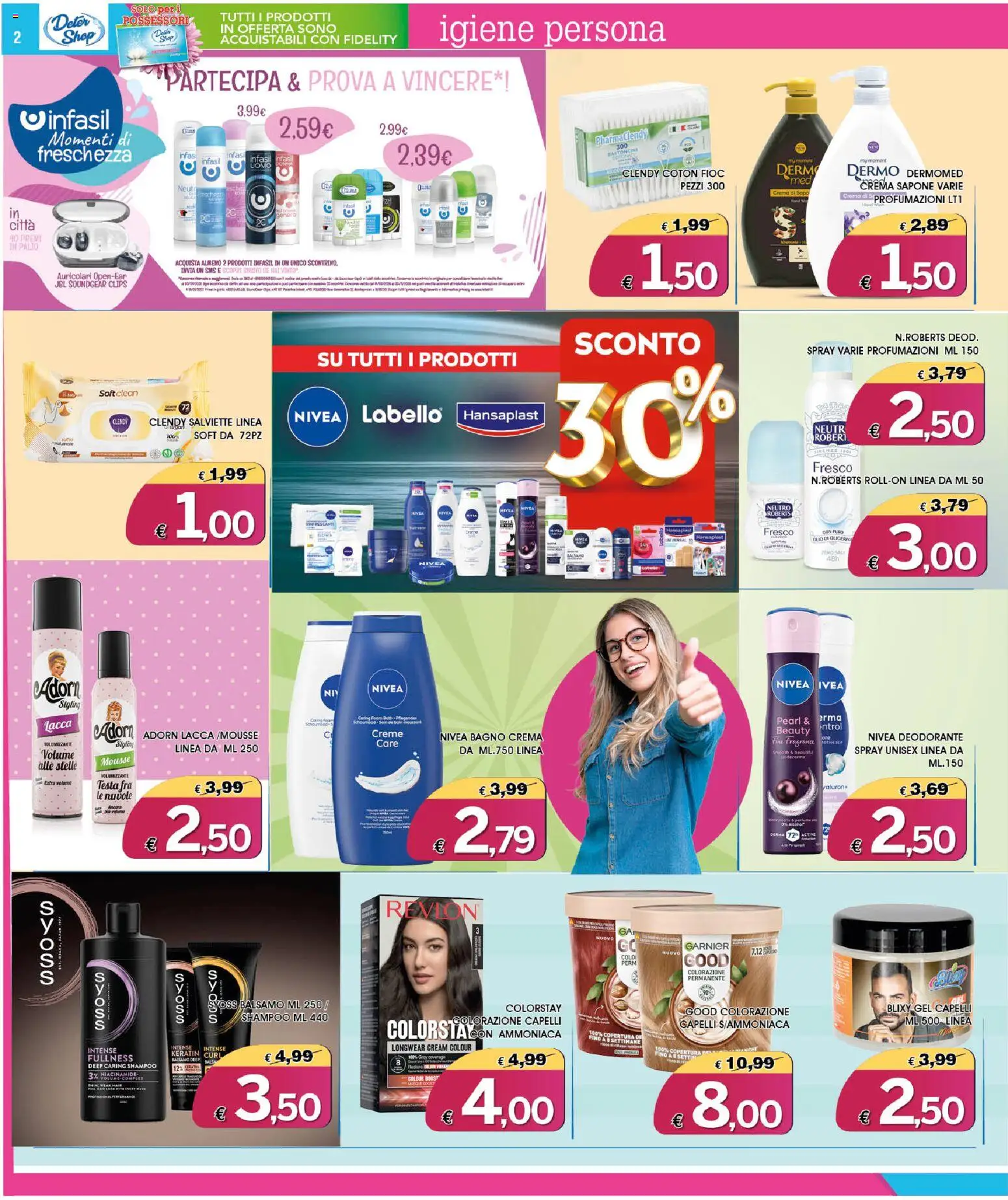 Volantino Deter Shop del 01/09/2026 | Pagina: 2 | Prodotti: Shampoo, Sapone, Gel capelli, Bagno