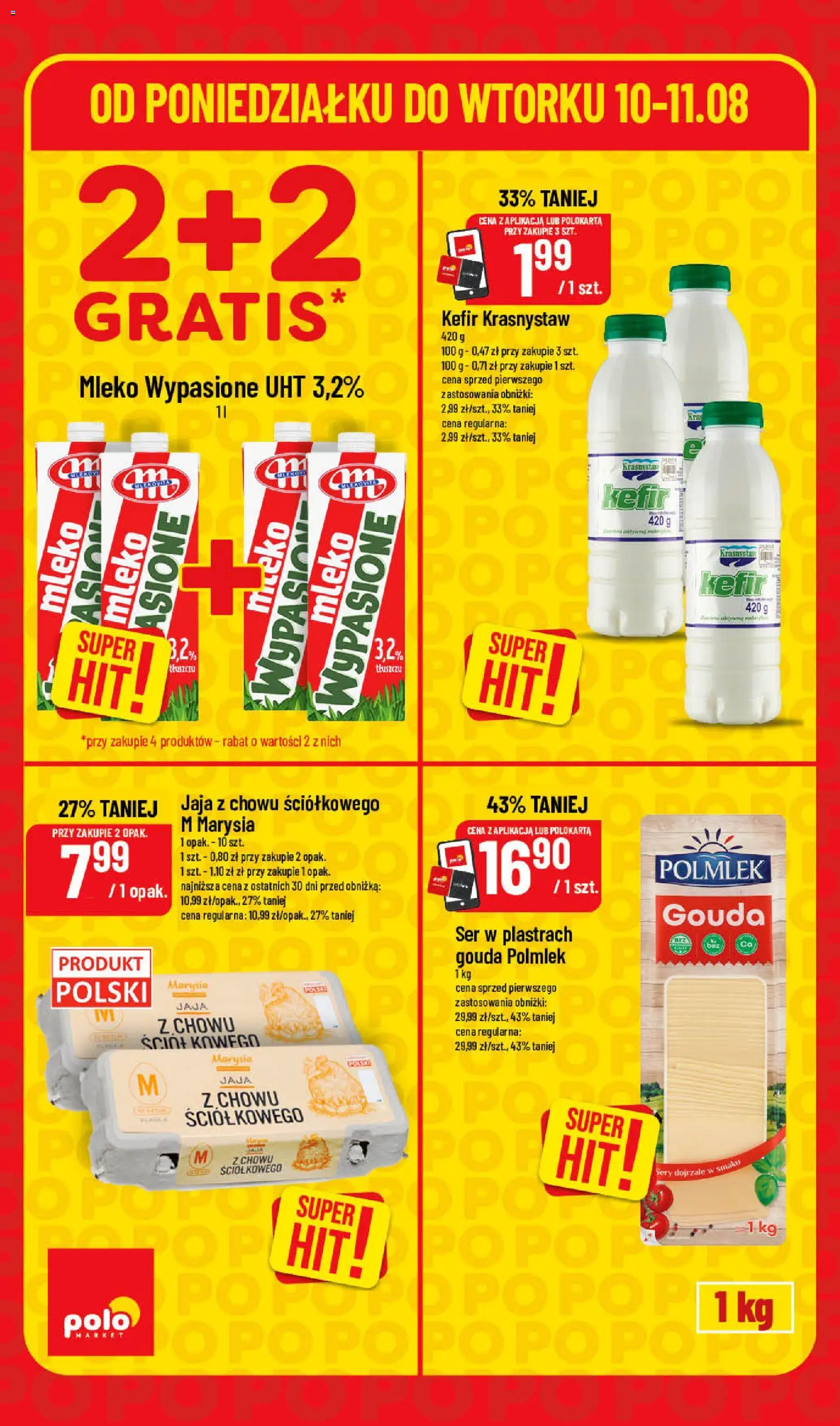 POLOmarket gazetka - Super Hity od 10.08.2026 | Strona: 4 | Produkty: PC, Kefir, Kefir Krasnystaw, Jaja