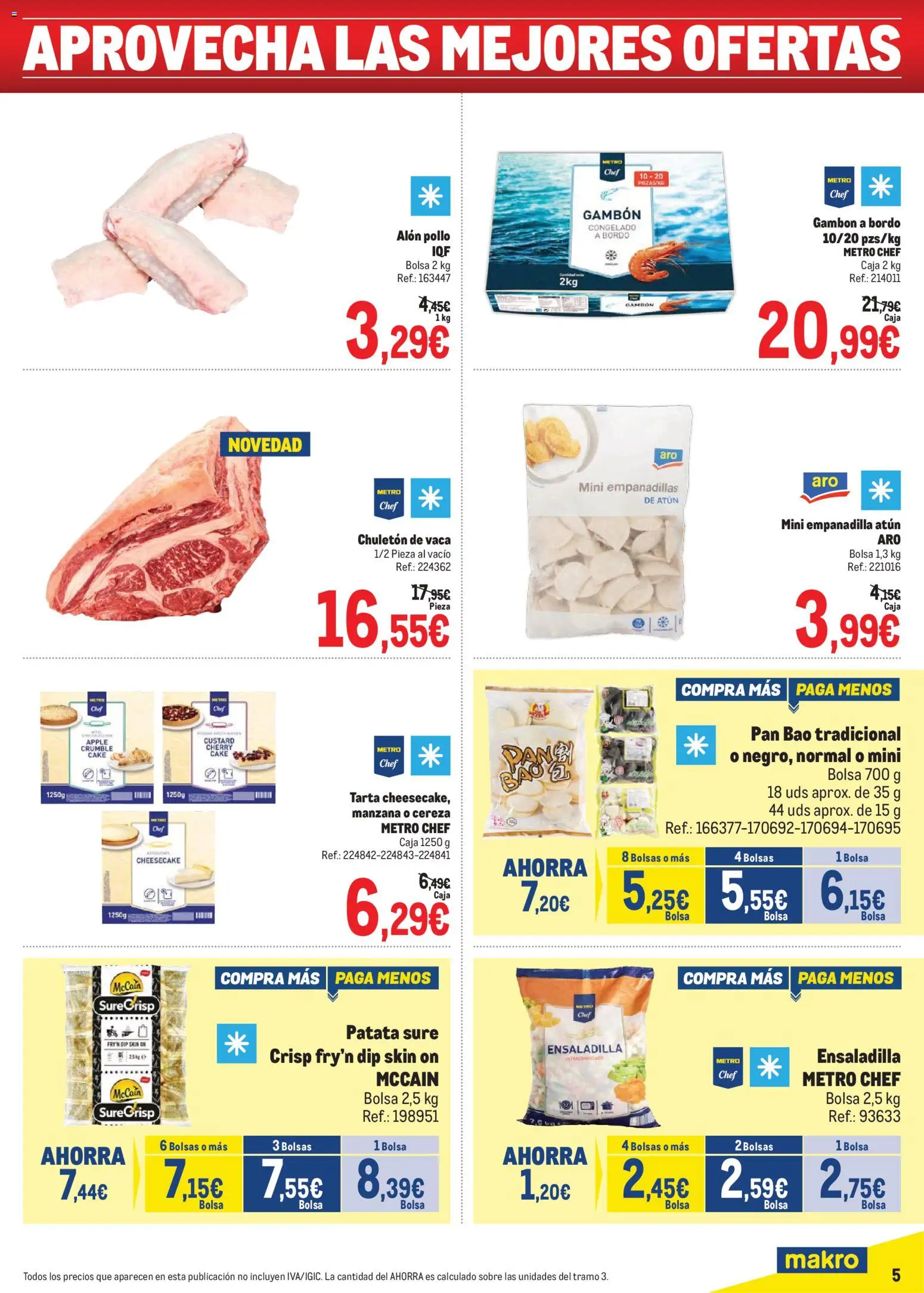 Makro Precios Levante │ válido desde el 06/07/2026 | Página: 5 | Productos: Ensaladilla, Pan, Apple, Bolsa