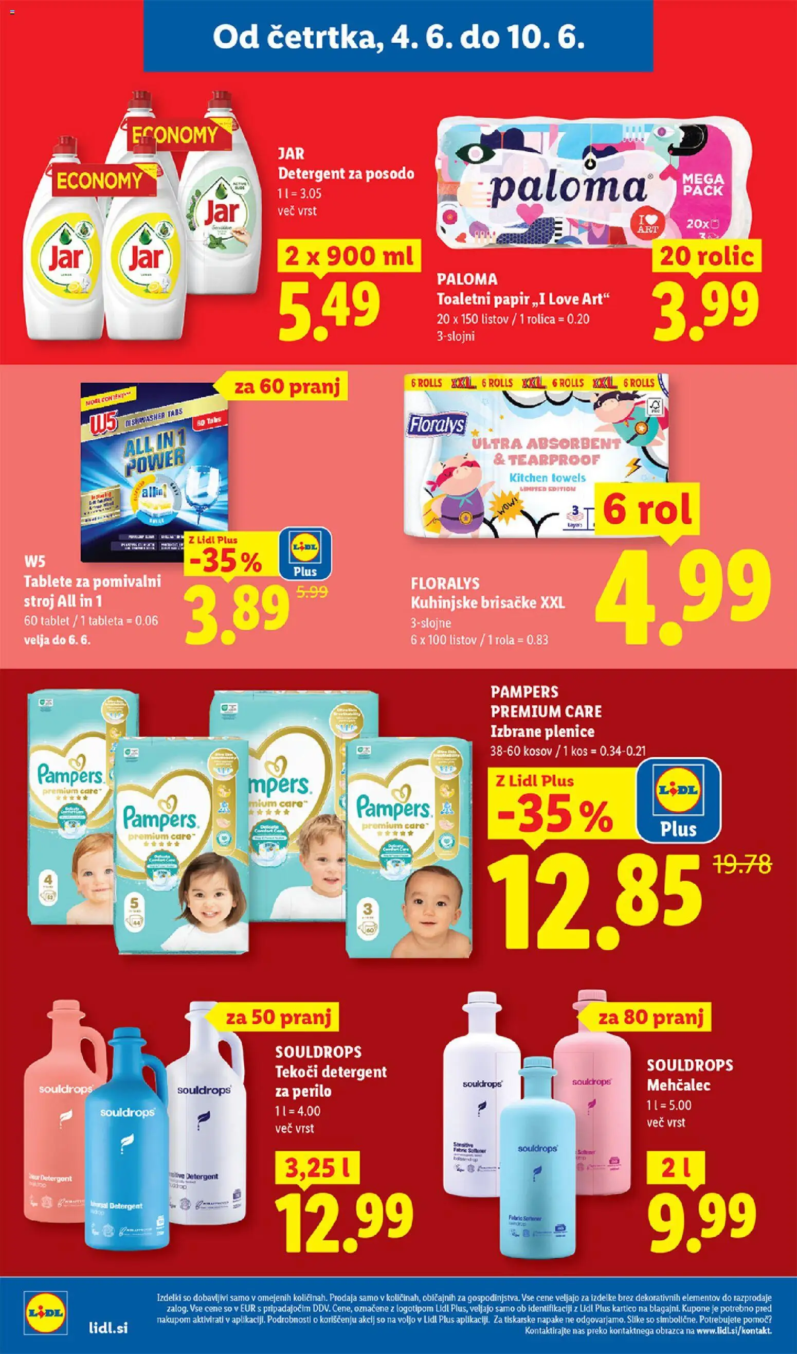 Novi Lidl katalog ponudbe – veljaven od 04.06.2026 | Stran: 28 | Izdelki: Mehčalec, Toaletni papir, Kos, Detergent