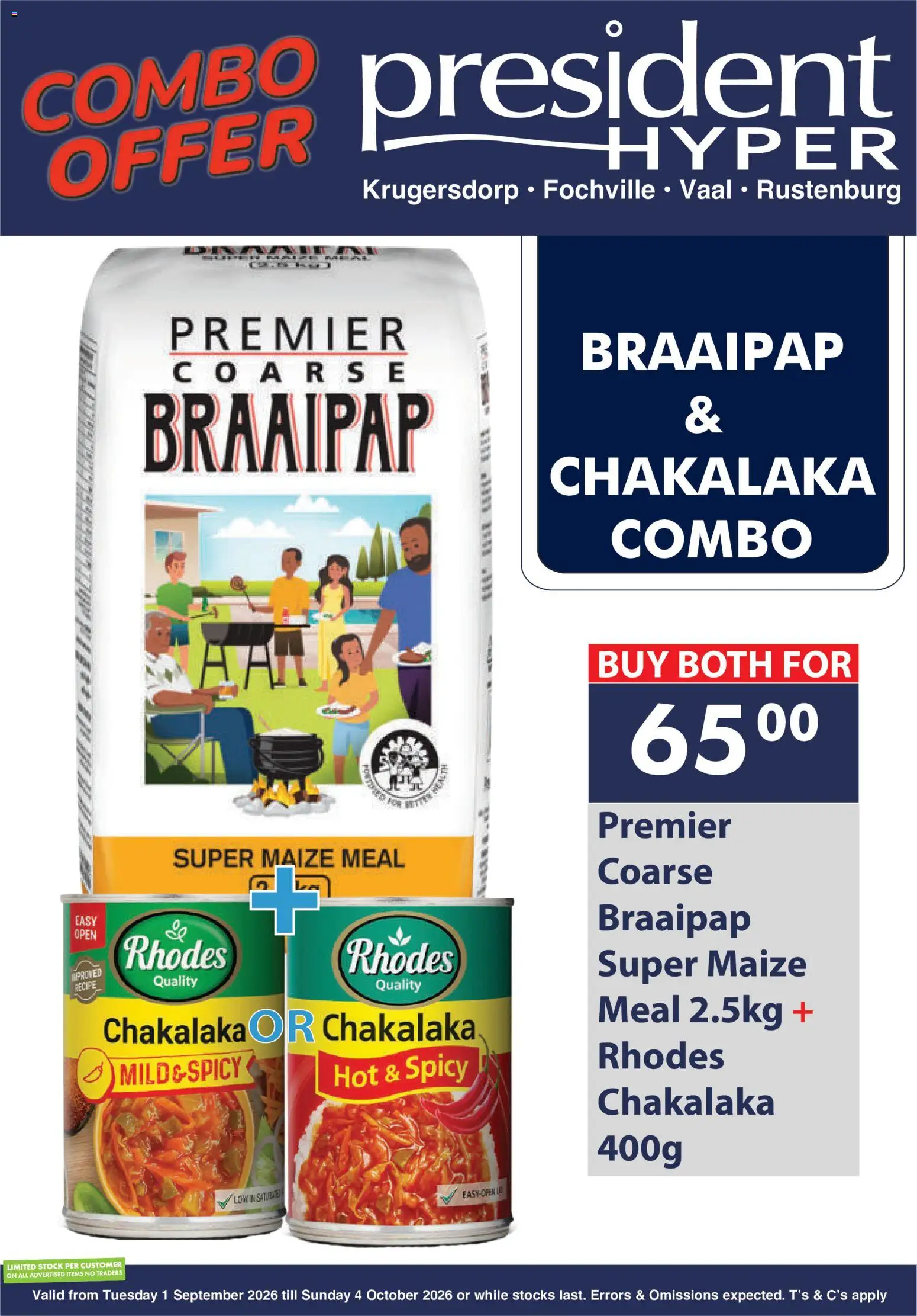 New President Hyper catalogue – valid from 01/09/2026 | Page: 3 | Products: Maize meal, Stock
