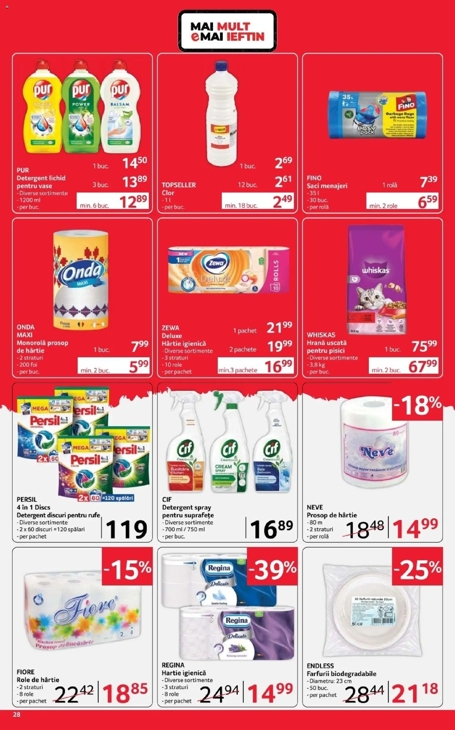 Noul catalog Selgros – valabil de la 03.04.2026 | Pagină: 28 | Produse: Saci menajeri, Bucătărie, Role, Balsam