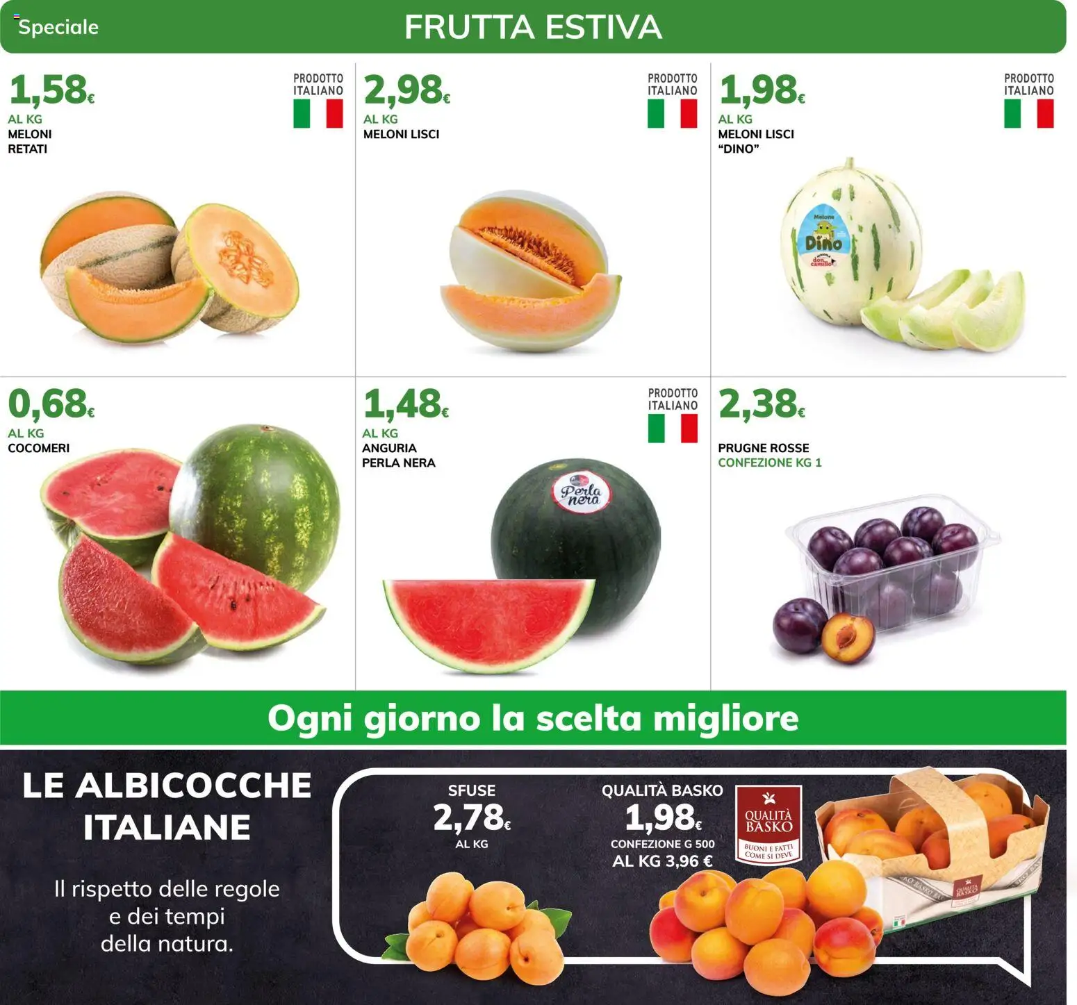 Volantino Basko del 07/07/2026 | Pagina: 2 | Prodotti: Frutta, Anguria, Melone, Albicocche