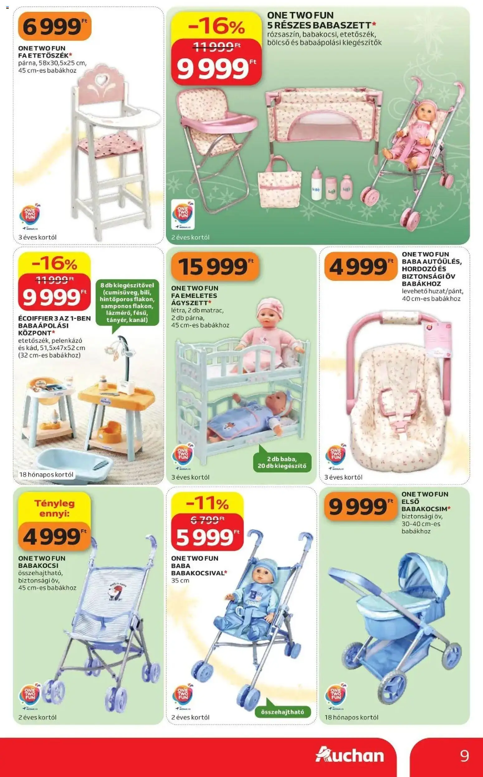 Auchan Karácsonyi ajánlataink Kecskemét - 2026.10.22. -tól/töl > akció, lapozható szórólap 🛍️ | Oldal: 9 | Termékek: FA, Pelenkázó, Babakocsi, Baba
