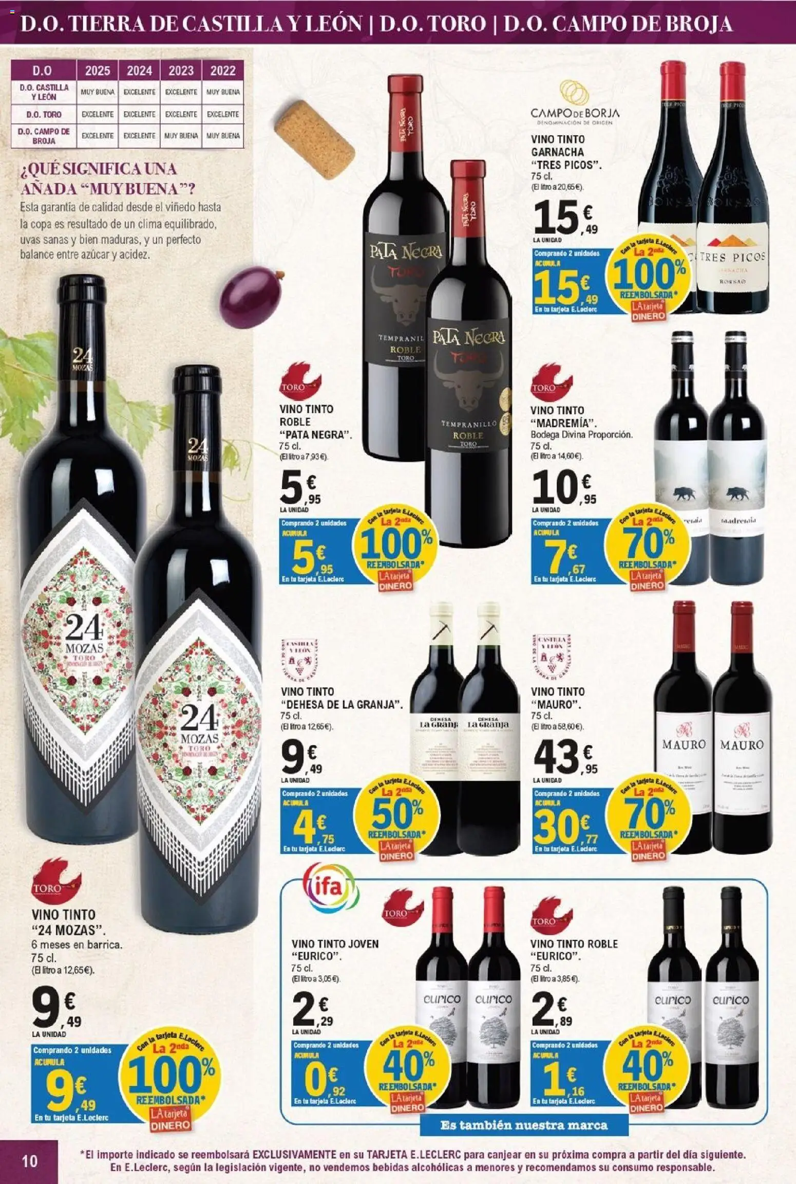 E.Leclerc - Majadahonda │ válido desde el 16/09/2026 | Página: 10 | Productos: Vino tinto, Bebidas, Azúcar, Tierra