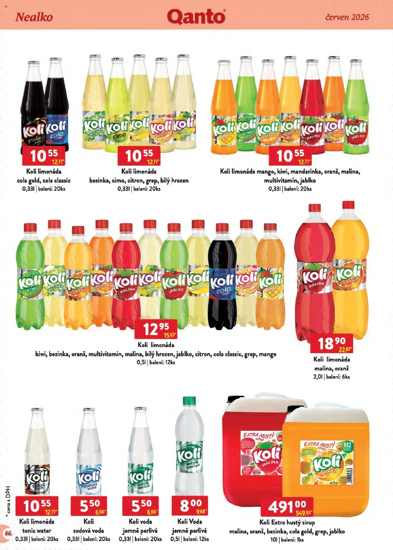 Astur & Qanto leták - Velkoobchod 06/2026 od 01.06.2026 | Strana: 66 | Produkty: Mango, Voda, Limonáda, Tonic