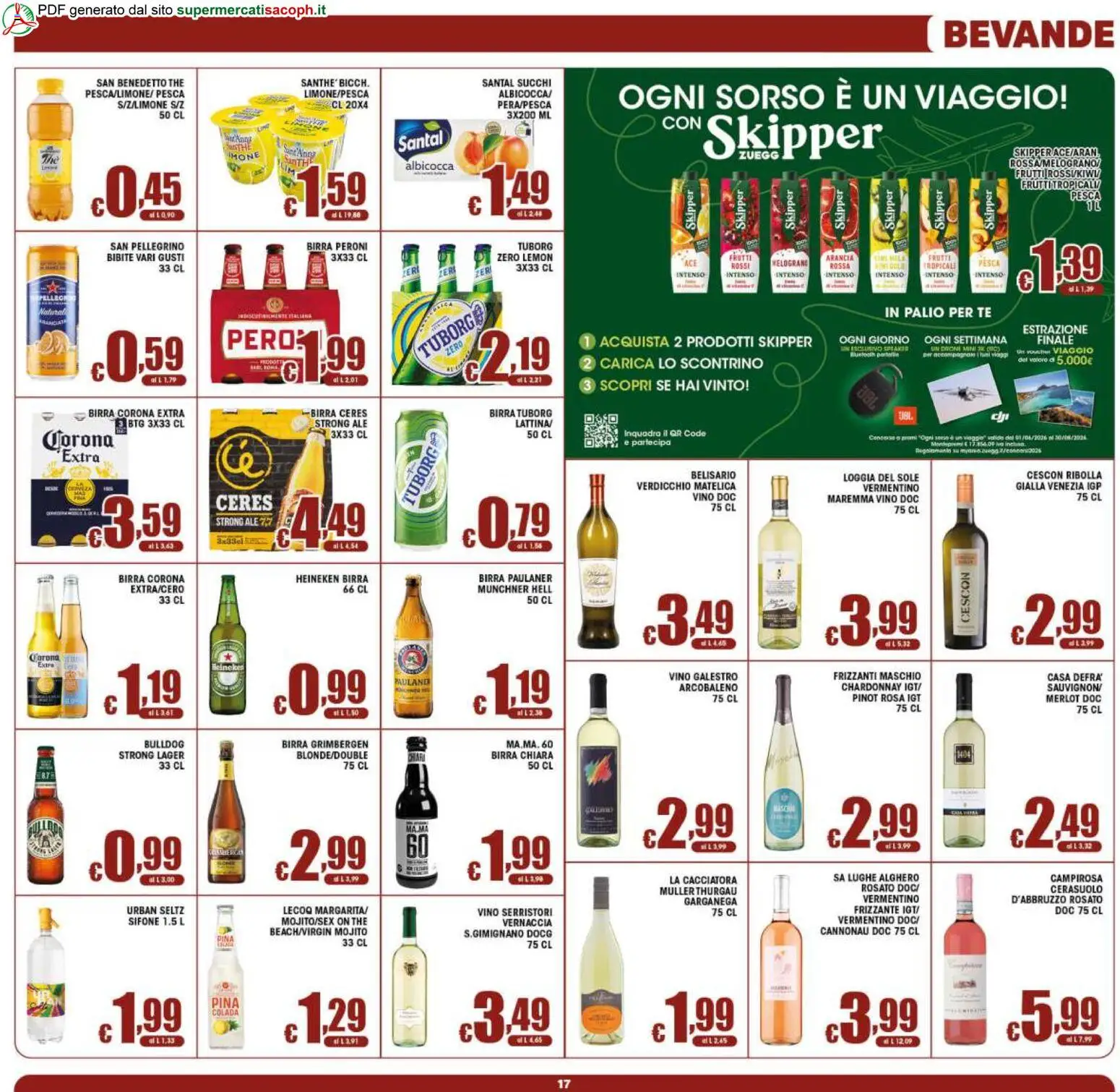 Volantino Sacoph del 12/08/2026 | Pagina: 17 | Prodotti: Birra Tuborg, Birra, Birra Corona, Birra Peroni