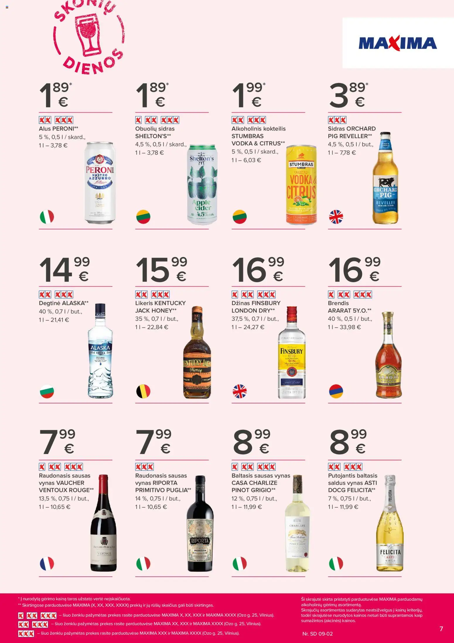 MAXIMA akcijos nuo 2026.08.20 | Puslapis: 7 | Prekių: Degtinė, Vynas, Alus, Džinas