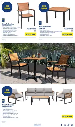 Makro folder - Terras & BBQ - Voorbeeld van een folder van Makro, geldig van 15.04.2026 | Pagina: 5 | Producten: Gewicht, Bank, Tafel, Stoel
