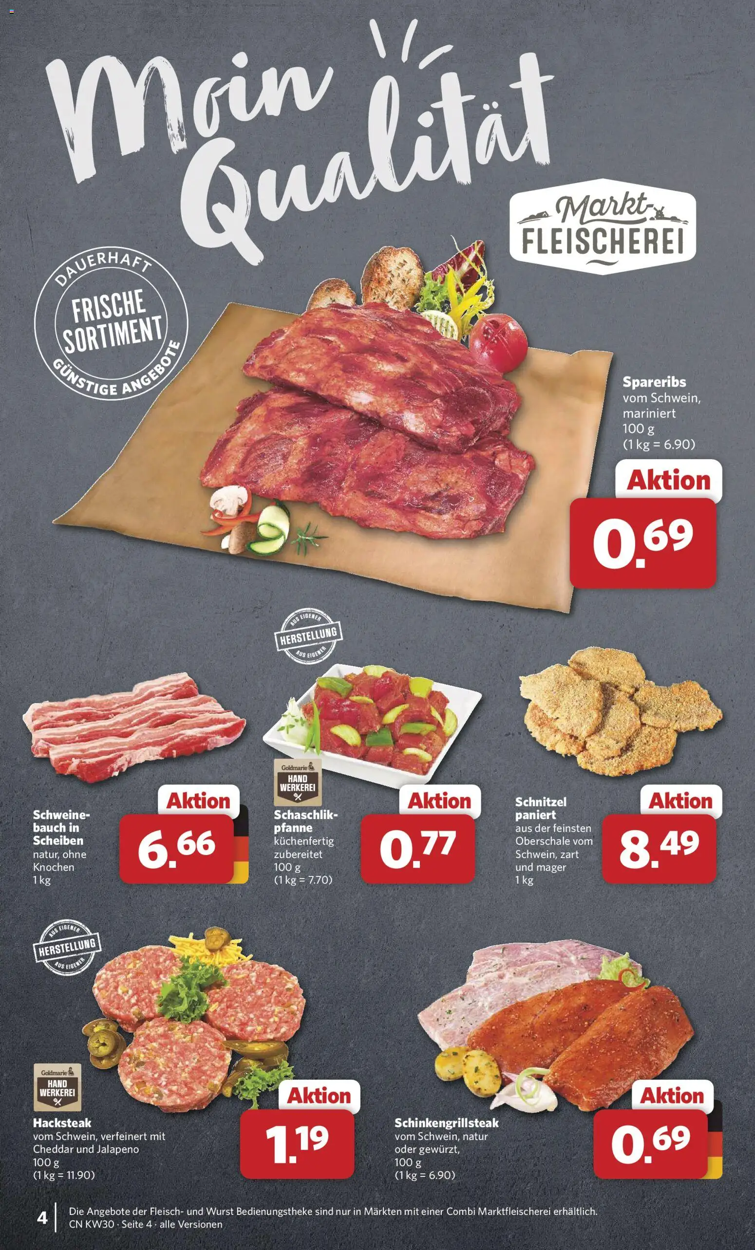 Combi Prospekt – gültig ab 20.07.2026 | Seite: 4 | Produkte: Schnitzel, Wurst, Fleisch