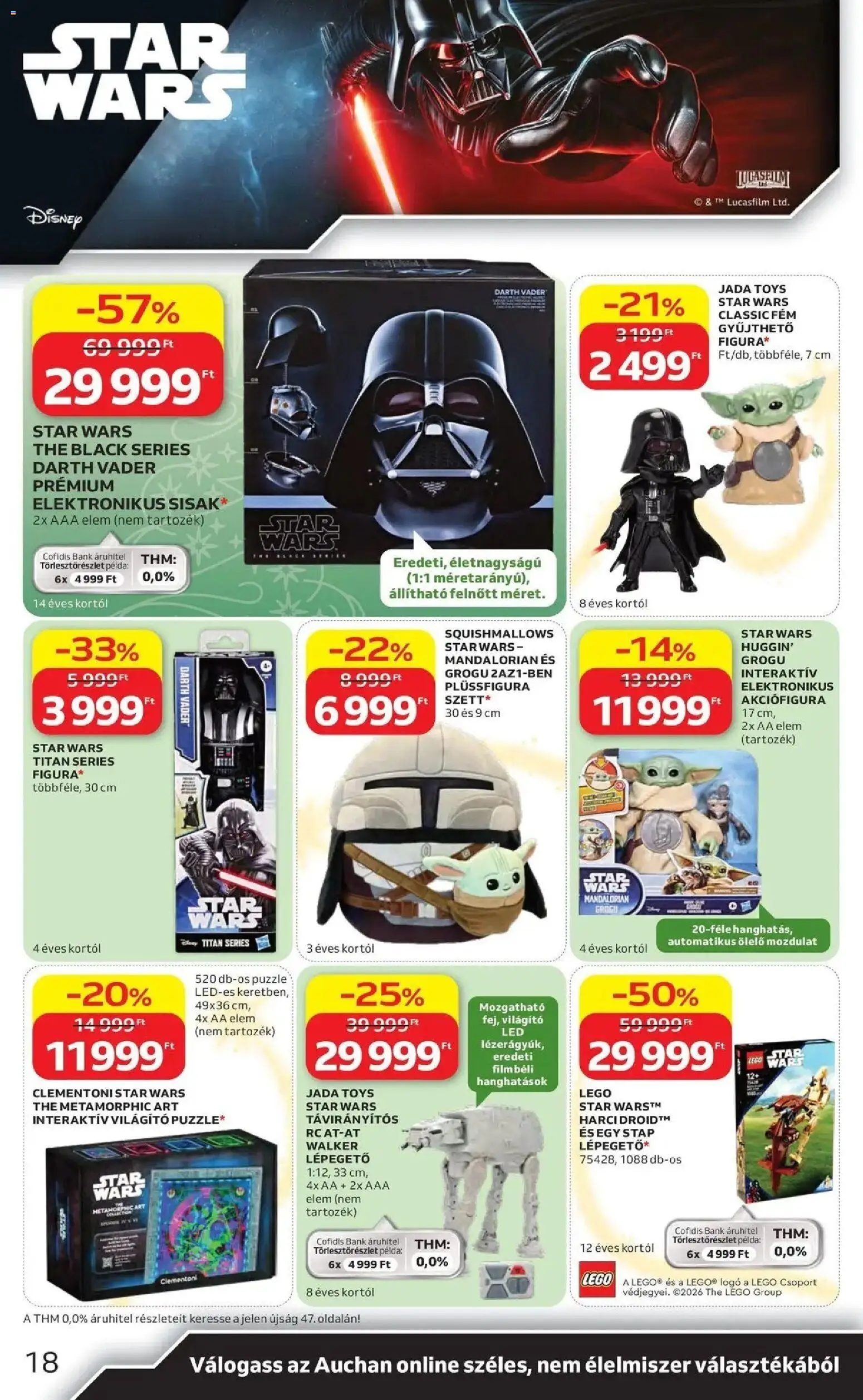 Auchan Karácsonyi ajánlataink Kecskemét - 2026.10.22. -tól/töl > akció, lapozható szórólap 🛍️ | Oldal: 18 | Termékek: Puzzle, Star Wars, LEGO, Elem