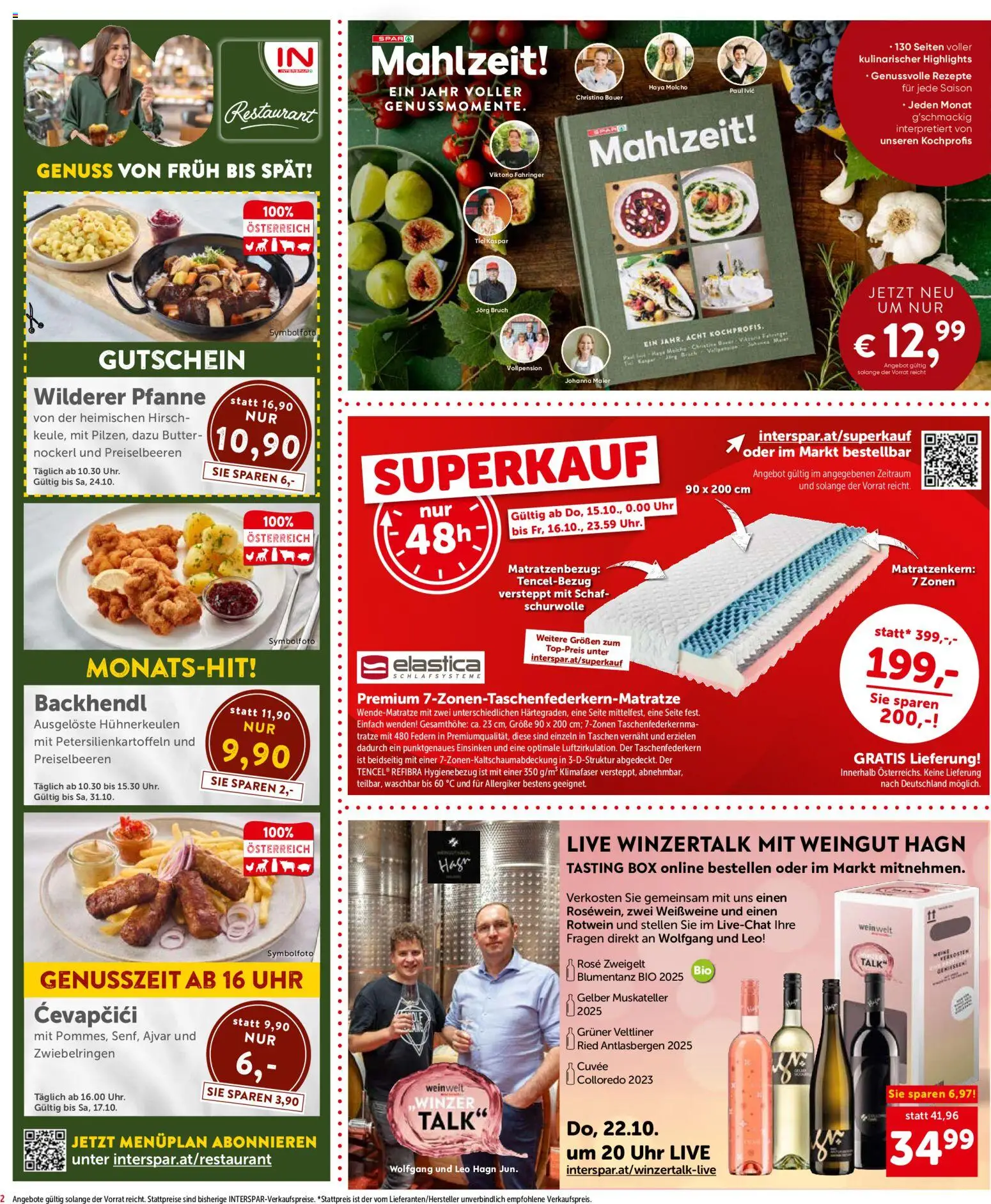Interspar Flugblatt - Salzburg gültig ab 13.10.2026 | Seite: 2 | Produkte: Uhr, Rotwein, Box, Butter