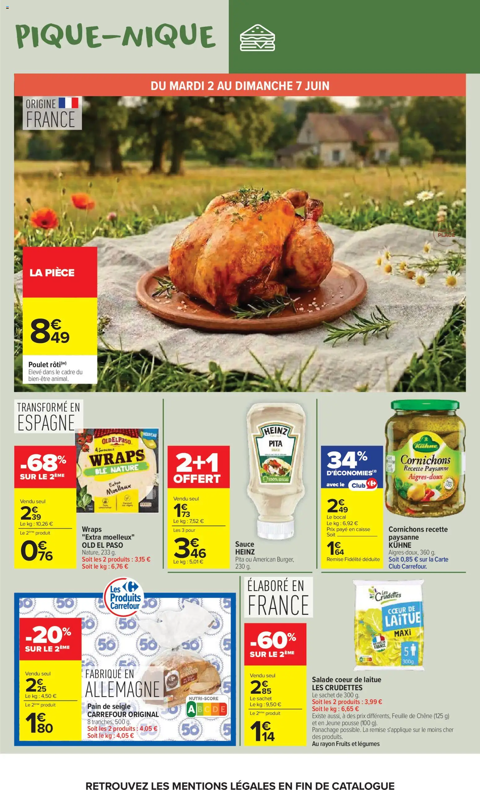 {H1} | Page: 7 | Produits: Salade, Laitue, Pain, Cadre