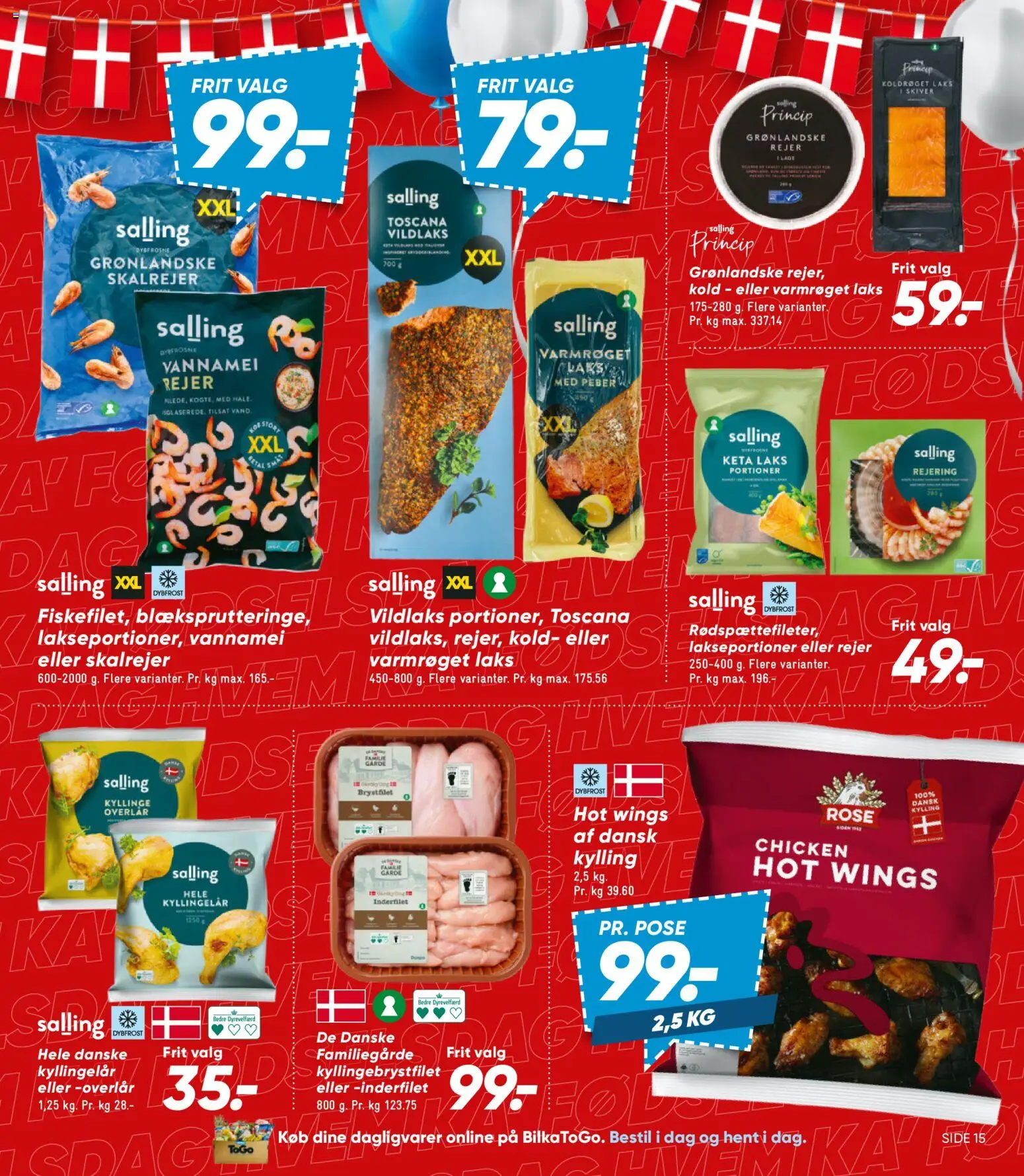 Bilka tilbudsavis – gyldig fra 04/09/2026 | Side: 15 | Produkter: Dagligvarer, Peber, Rejer, Laks