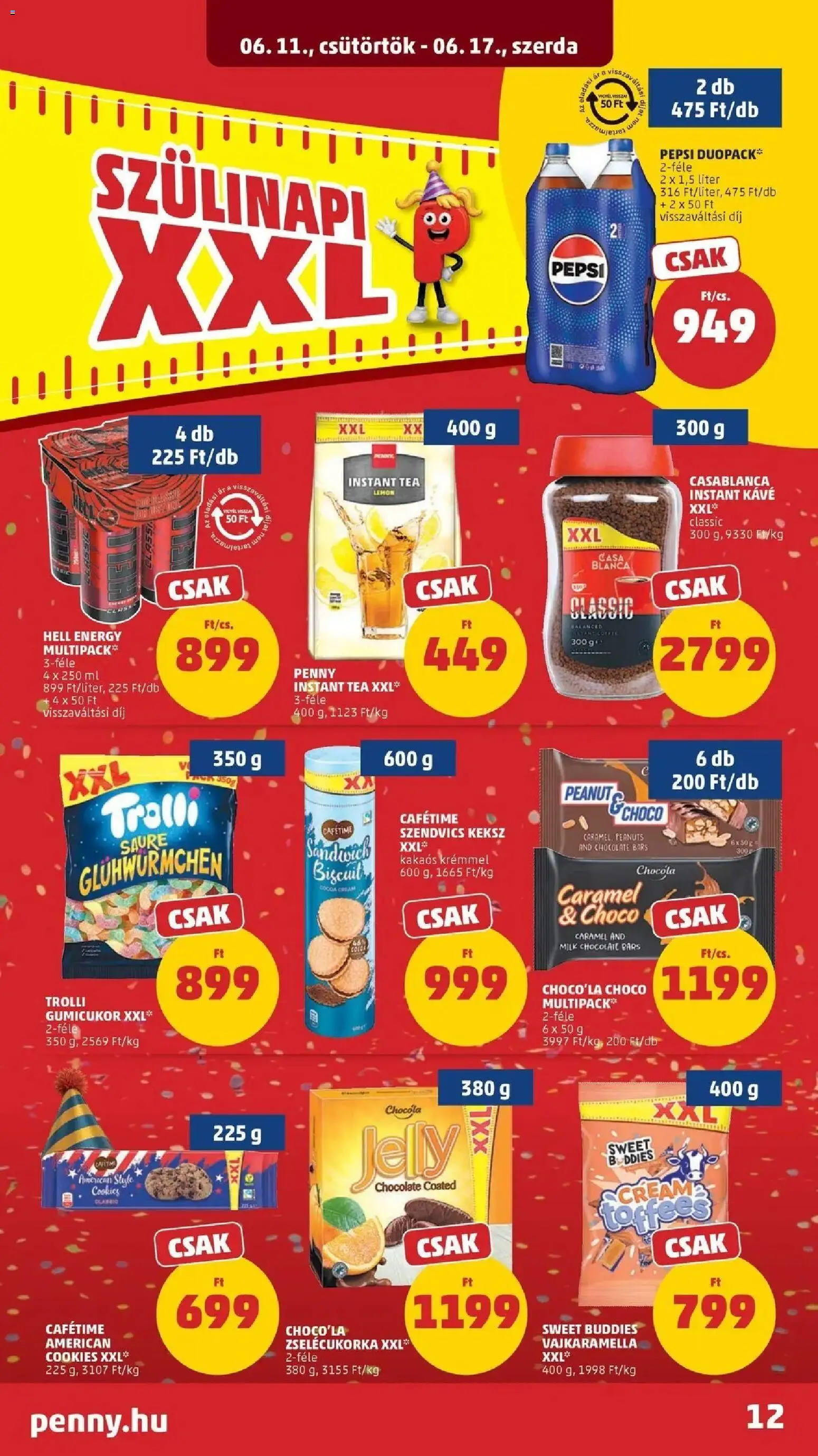 PENNY akciós ujság - amely érvényes a következő dátumtól: 11.06.2026 | Oldal: 12 | Termékek: Szendvics, Tea, Instant kávé, Keksz