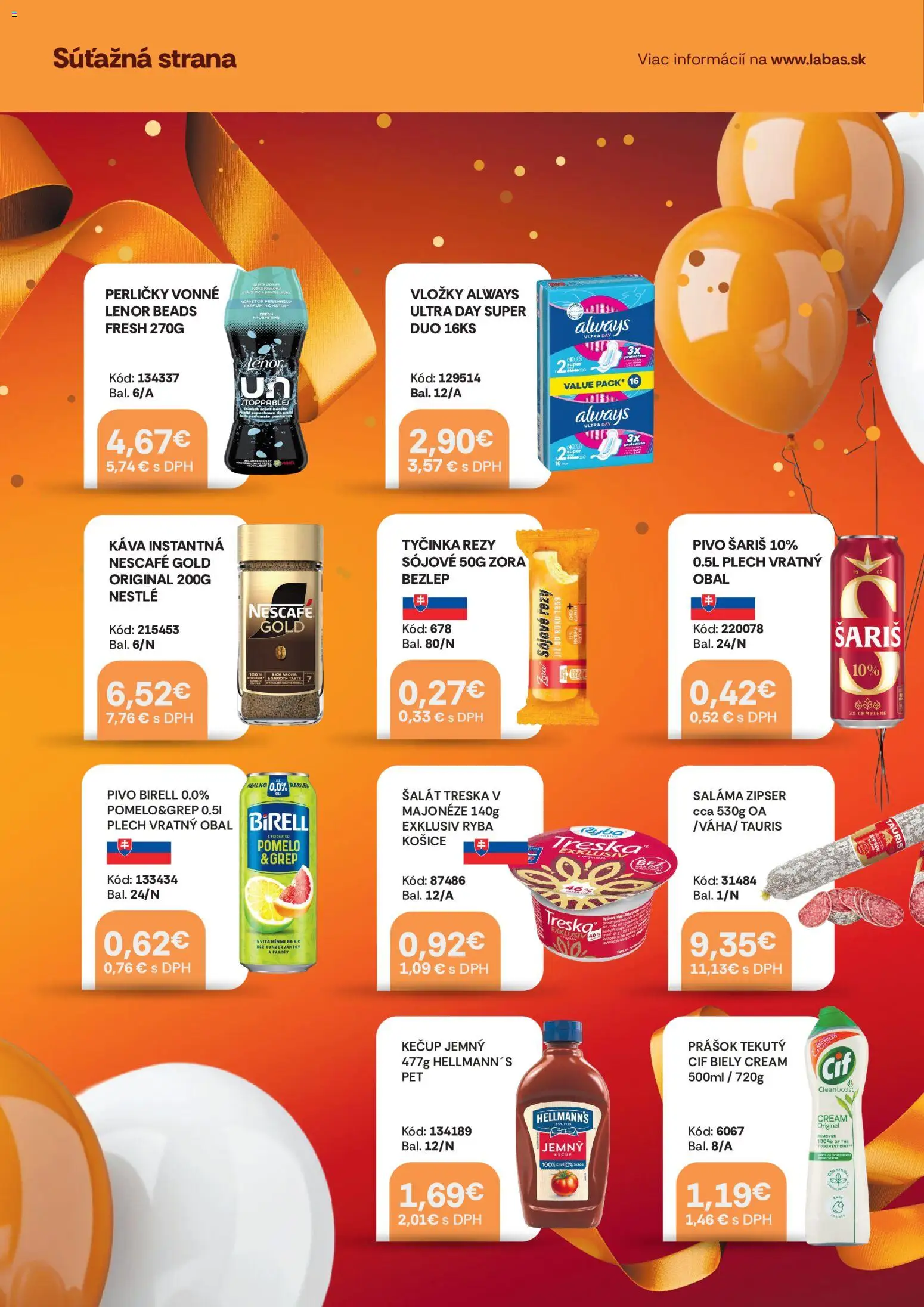 Nové Labaš akcie – leták je platný od 05.06.2026 | Strana: 5 | Produkty: Pivo, Káva, Kečup, Cif
