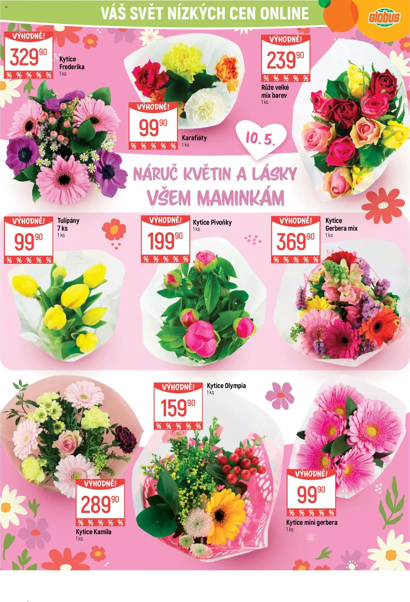 Globus leták - Praha-Štěrboholy od 06.05.2026 | Strana: 12 | Produkty: Globus, Tulipány, Kytice