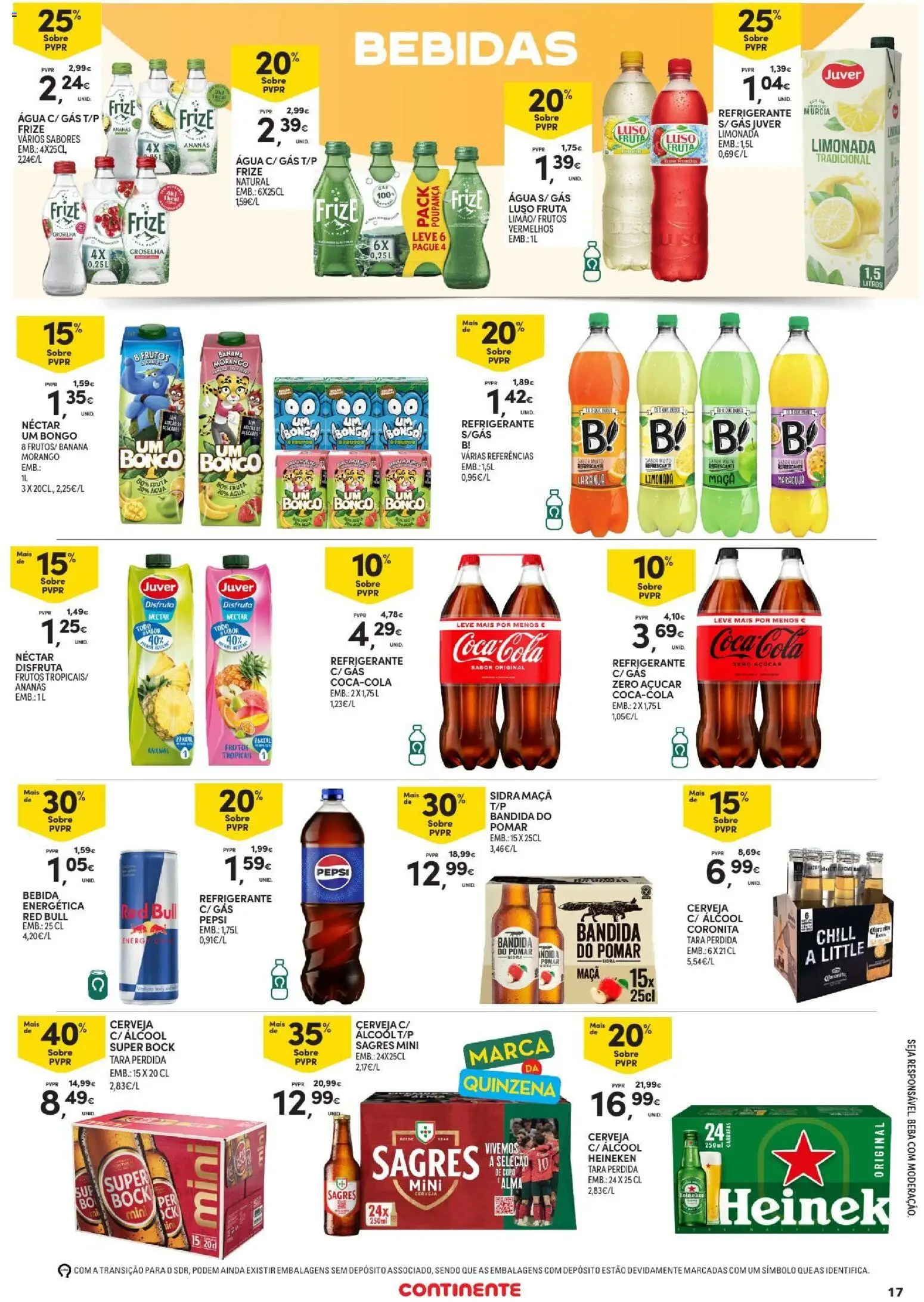 Continente Açores │ válido de 09/07/2026 | Página: 17 | Produtos: Agua, Refrigerante, Maça, Açúcar
