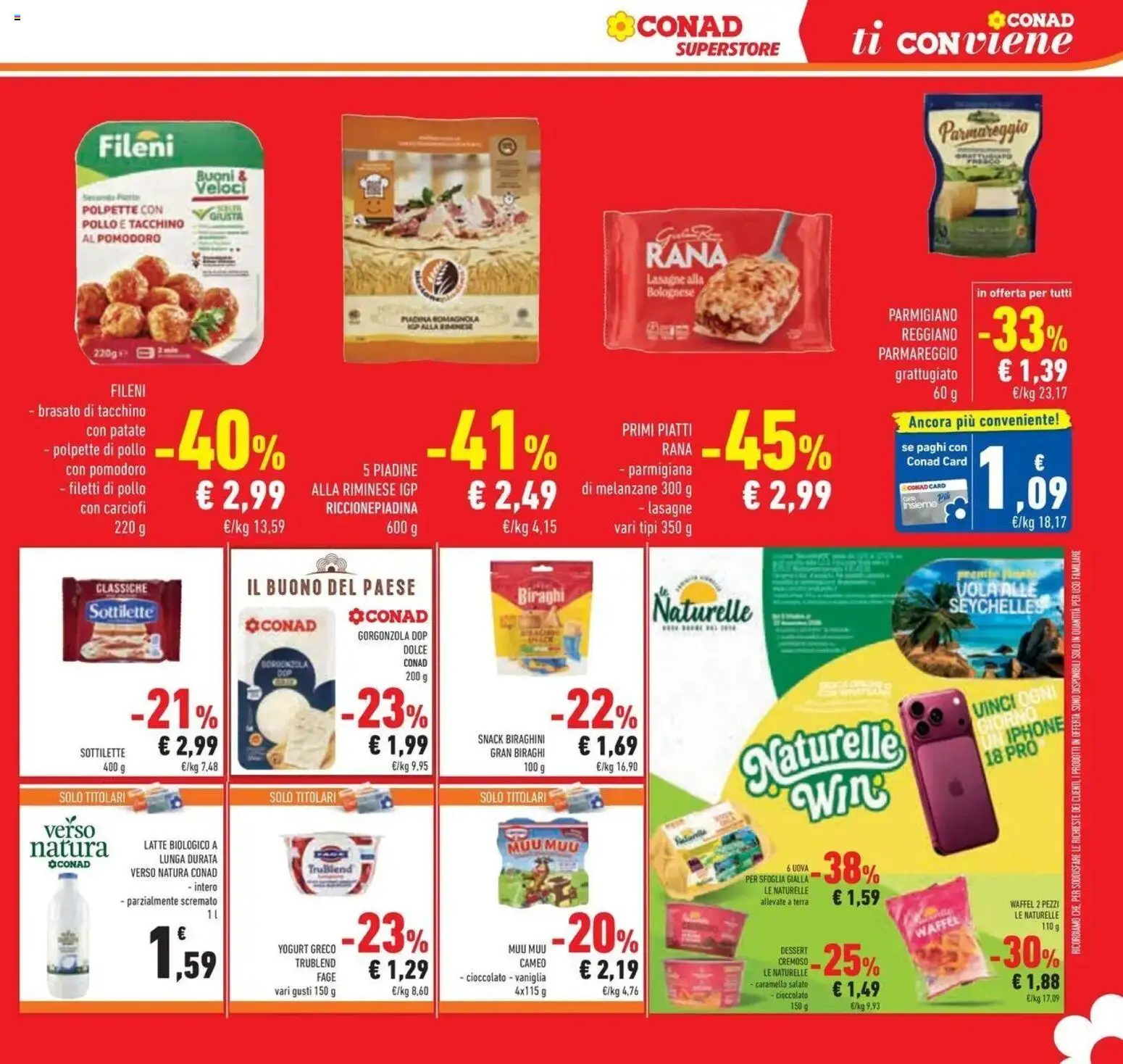 Volantino Conad del 07/10/2026 | Pagina: 31 | Prodotti: Uova, Cioccolato, Lasagna, Parmigiano