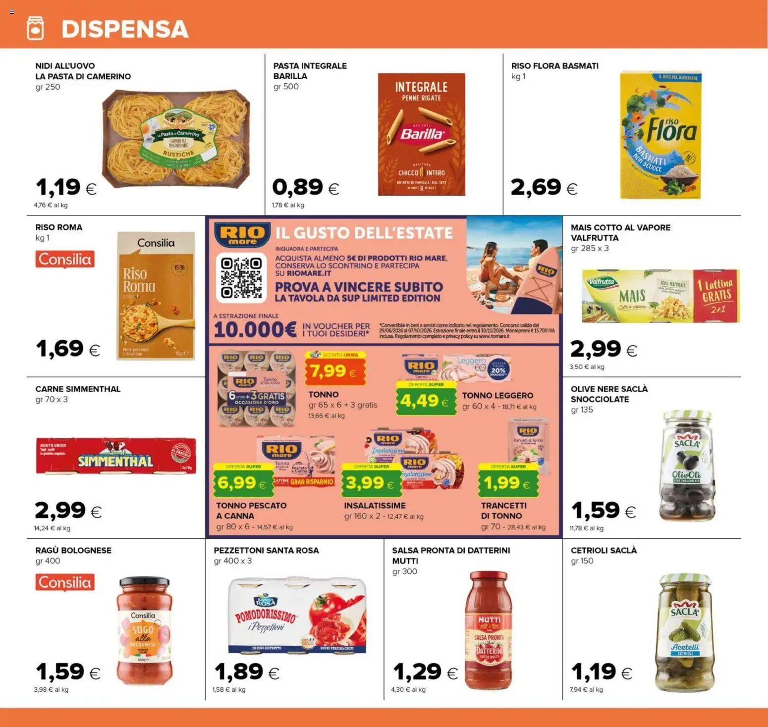 Volantino Oasi del 29/07/2026 | Pagina: 18 | Prodotti: Ragú, Mutti, Mais, Penne