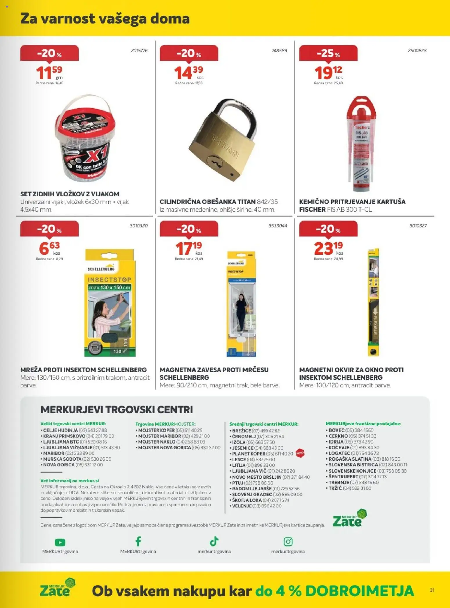 Novi Merkur katalog ponudbe – veljaven od 01.07.2026 | Stran: 31 | Izdelki: Okvir, Okno