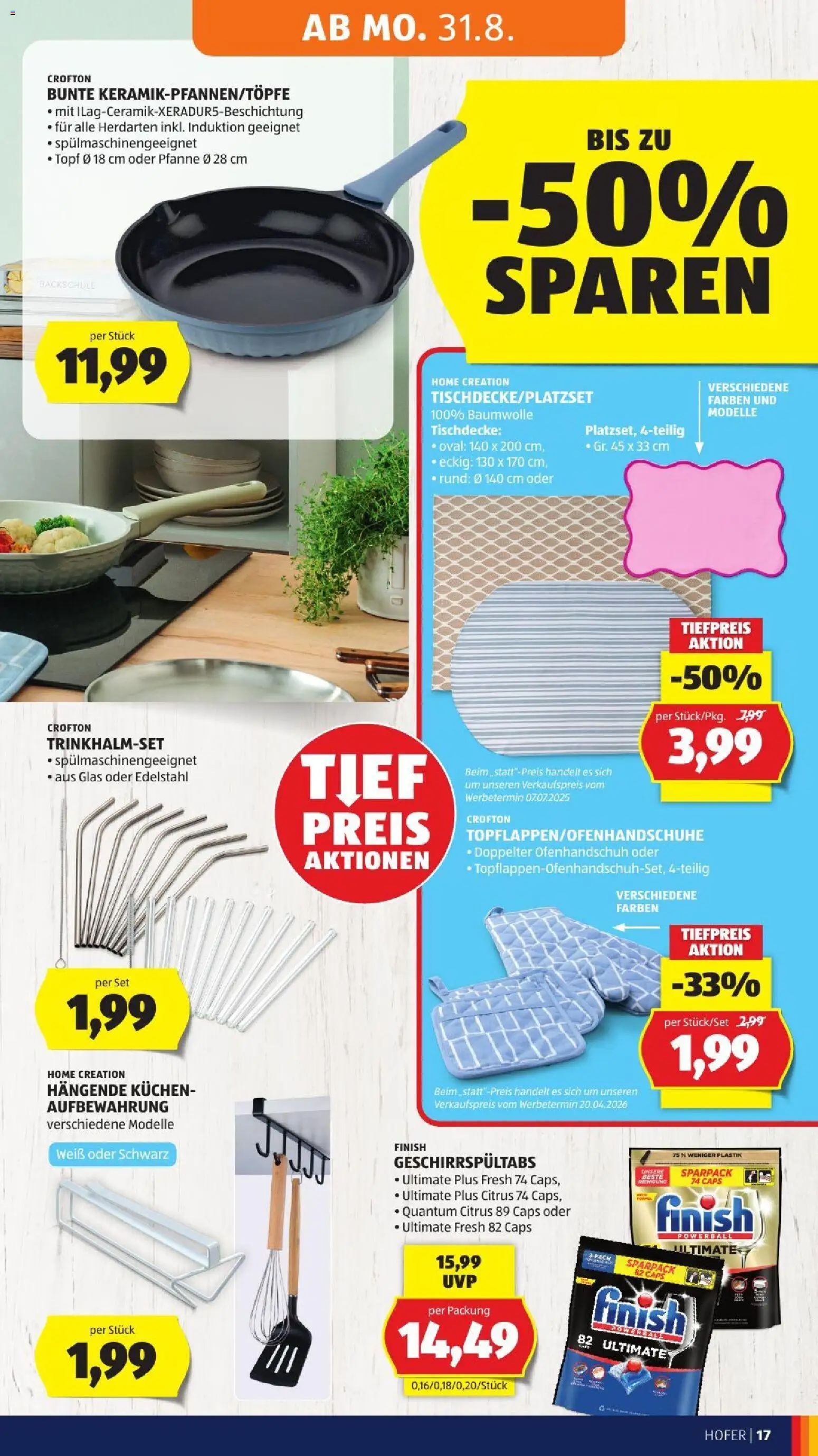 Hofer Flugblatt gültig ab 28.08.2026 | Seite: 29 | Produkte: Geschirrspültabs