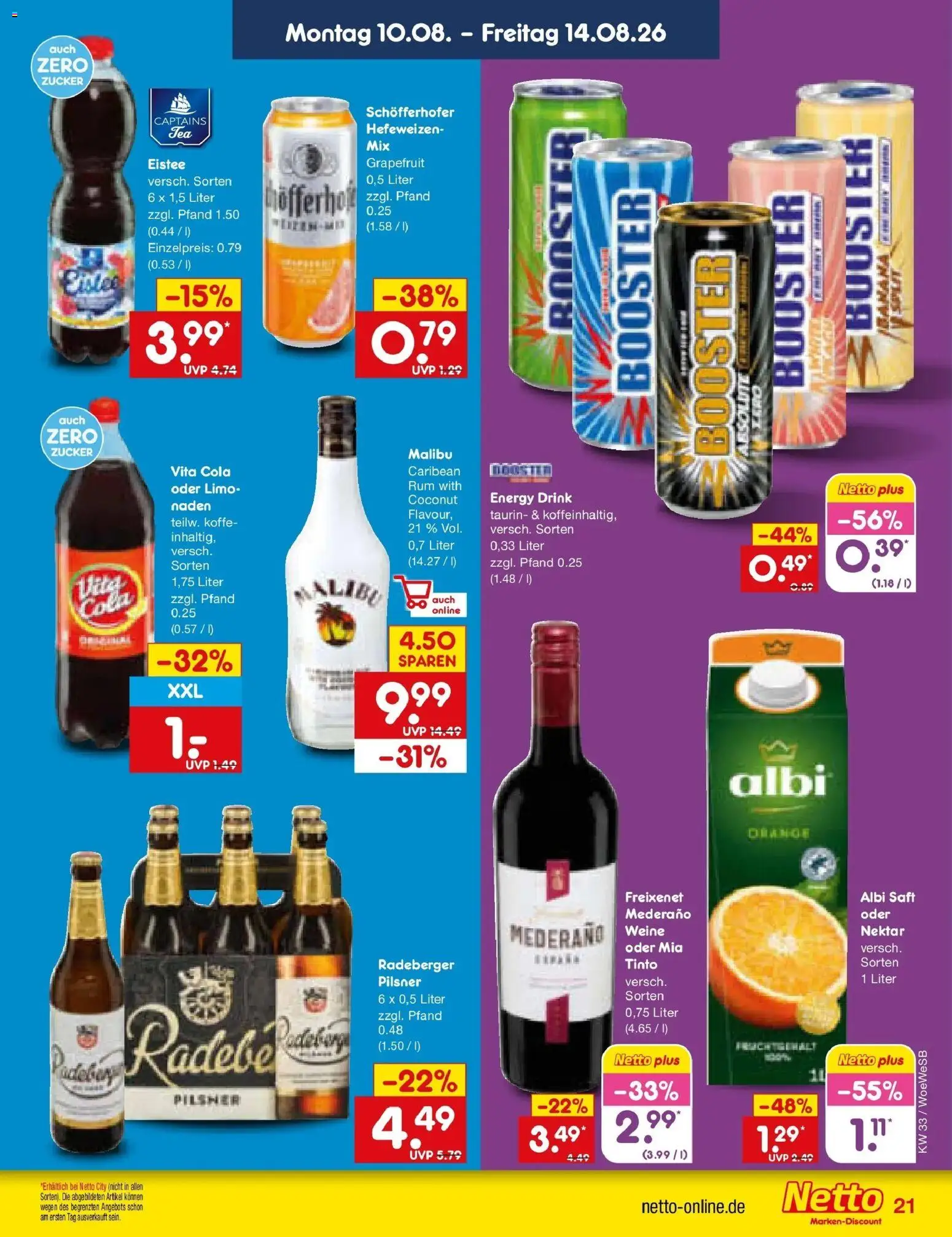 Netto Marken-Discount Prospekt Katzweiler (ab 10.08.2026) » Angebote | Seite: 29 | Produkte: Cola, Freixenet, Zucker, Vita cola