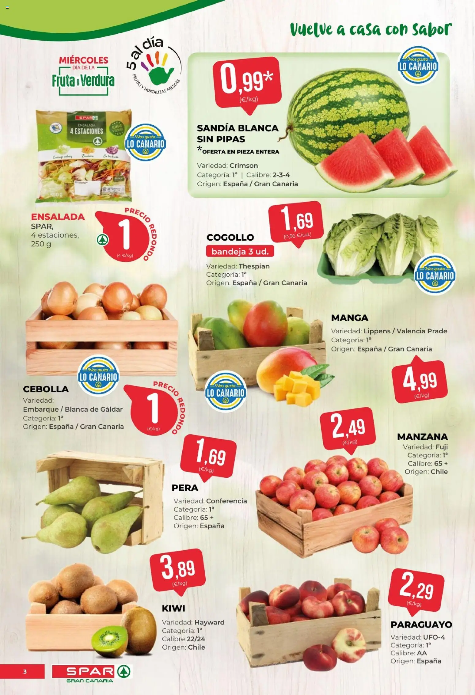 Spar folleto │ válido desde el 04/09/2026 | Página: 3 | Productos: Manzana, Ensalada, Sandía, Bandeja