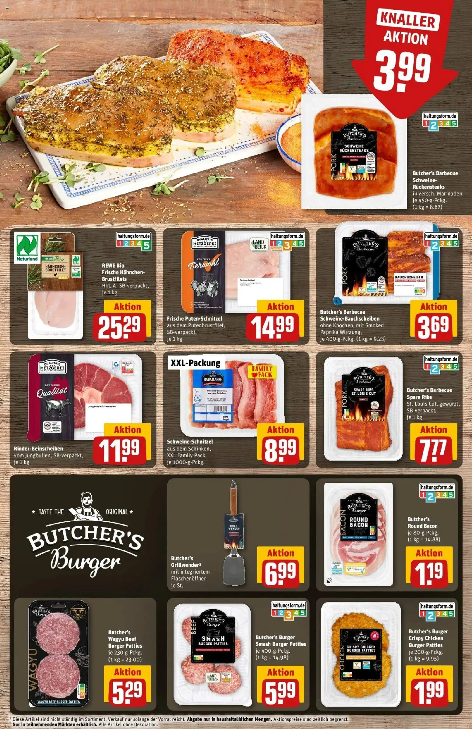 REWE Prospekt ab 03.08.2026 zum Blättern » Angebote | Seite: 9 | Produkte: Tür, Spare ribs, Paprika, Putenschnitzel
