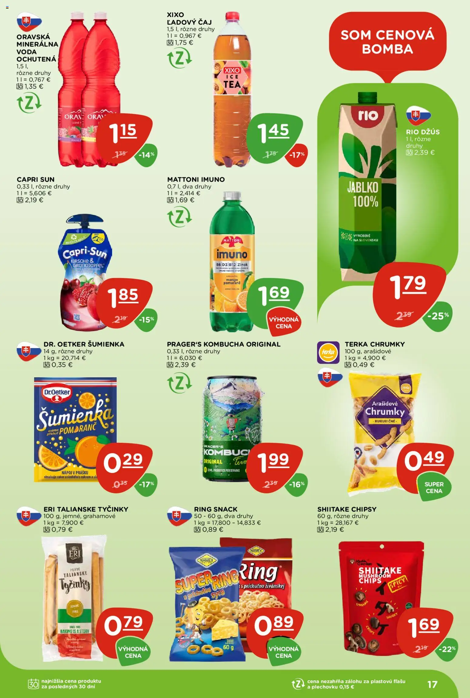 Nové Terno akcie – leták je platný od 25.06.2026 | Strana: 17 | Produkty: Čaj, Chipsy, Mattoni, Voda