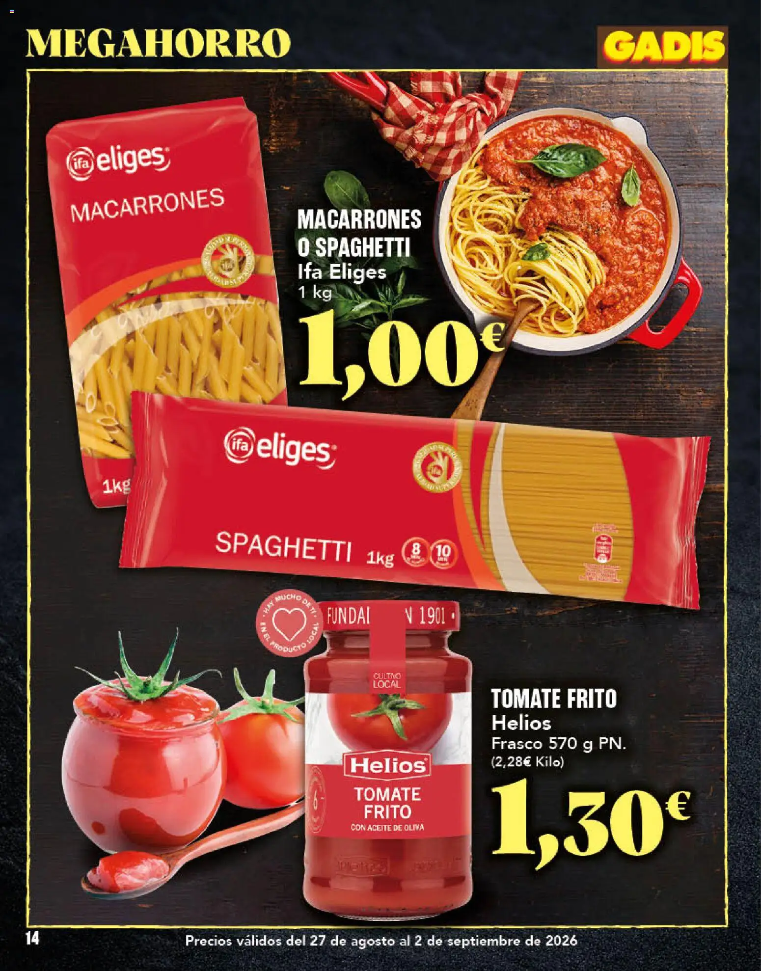 Gadis folleto │ válido desde el 27/08/2026 | Página: 14 | Productos: Aceite, Tomate, Aceite de oliva