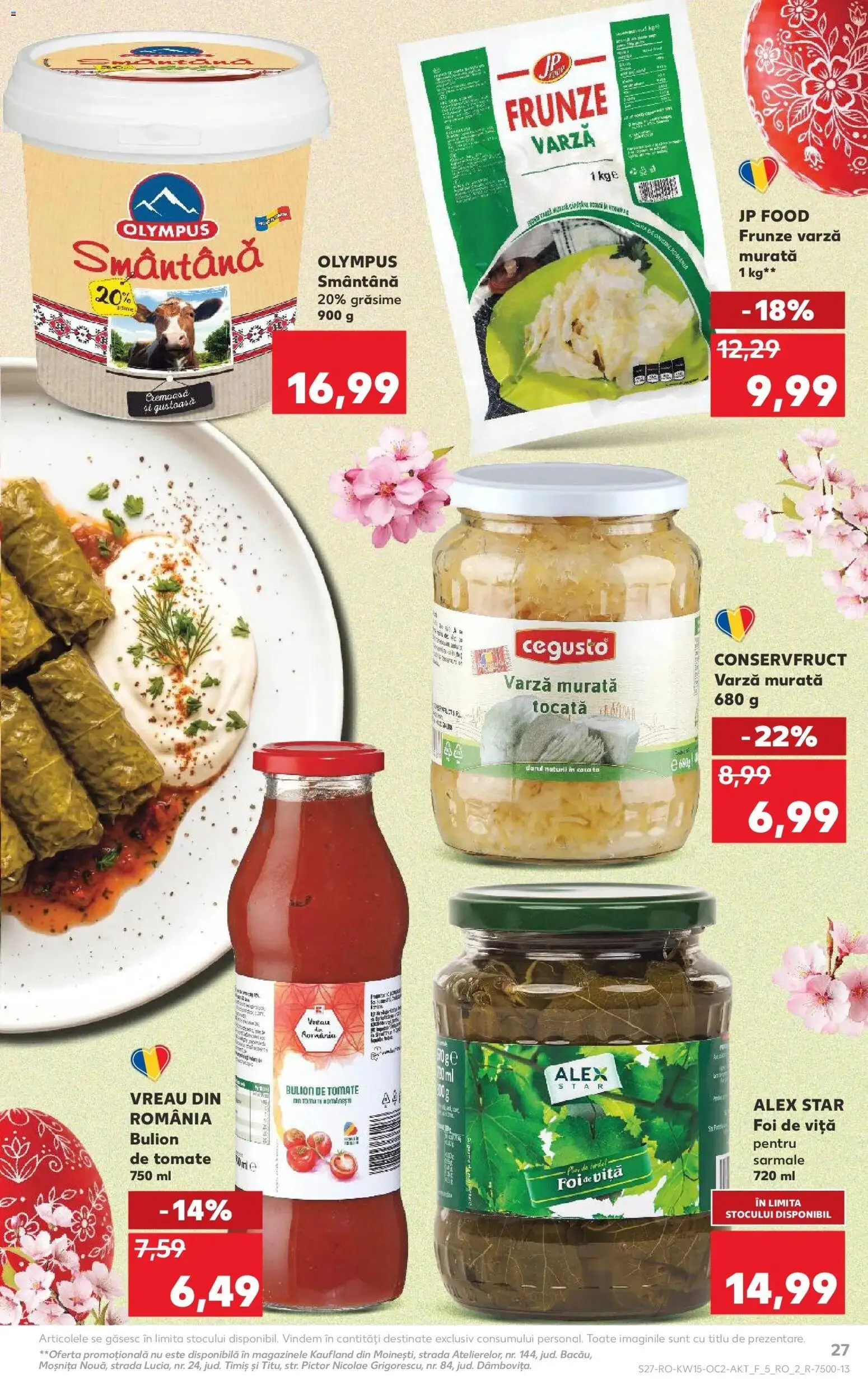 Noul catalog Kaufland – valabil de la 08.04.2026 | Pagină: 27 | Produse: Varză, Smântână